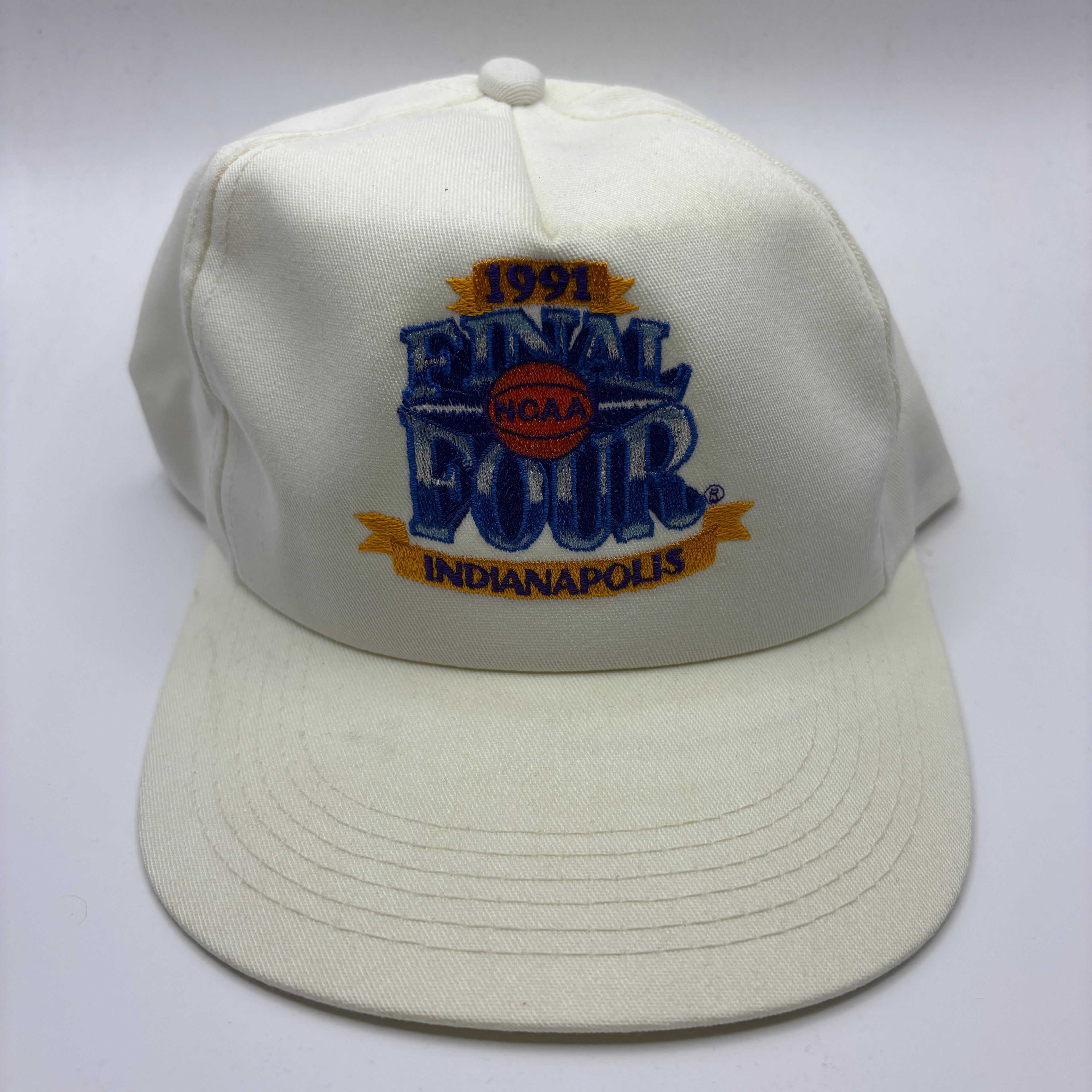 Vintage 1991 Indianapolis NCAA Basketball Final Four White Snapback Hat