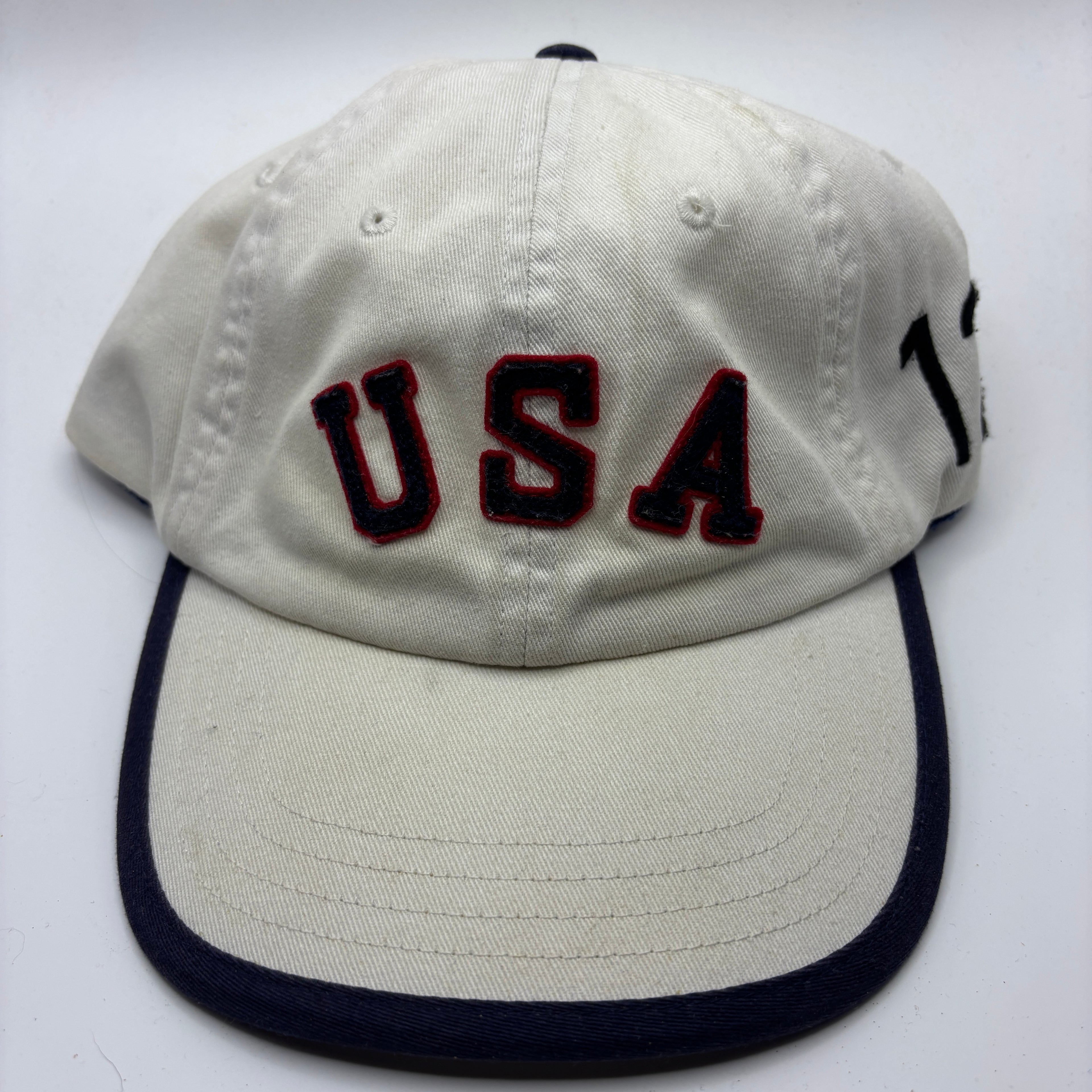 Vintage Polo Ralph Lauren USA Felt 2012 Olympics White Strapback Hat