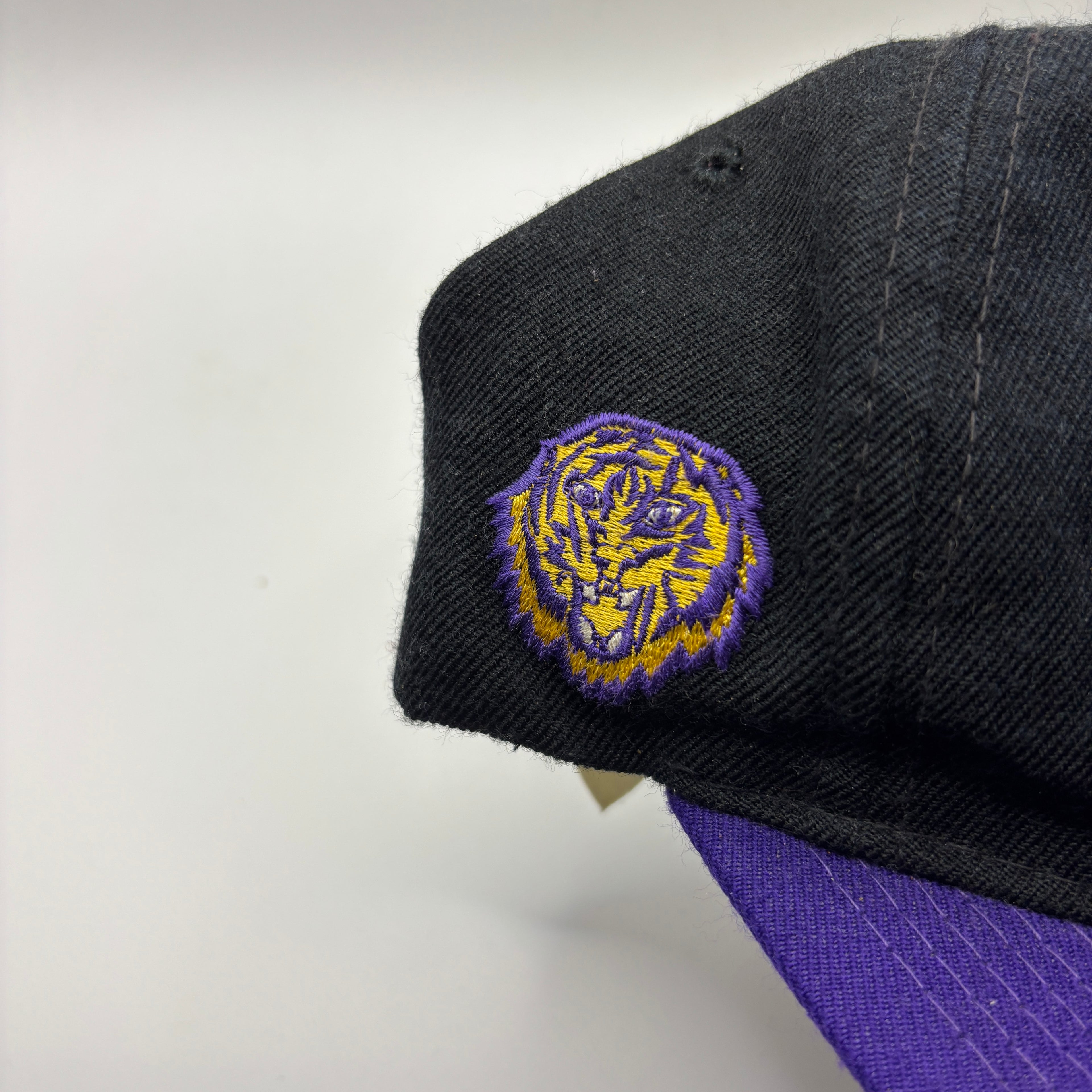 Vintage LSU Tigers 90's Sports Specialties College Script Snapback Hat Wool