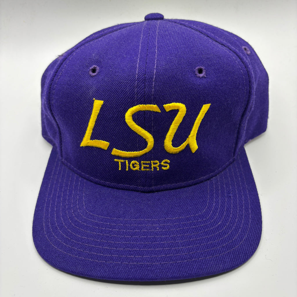 Vintage LSU Tigers Sports Specialties College Script 90's Wool Snapback Hat