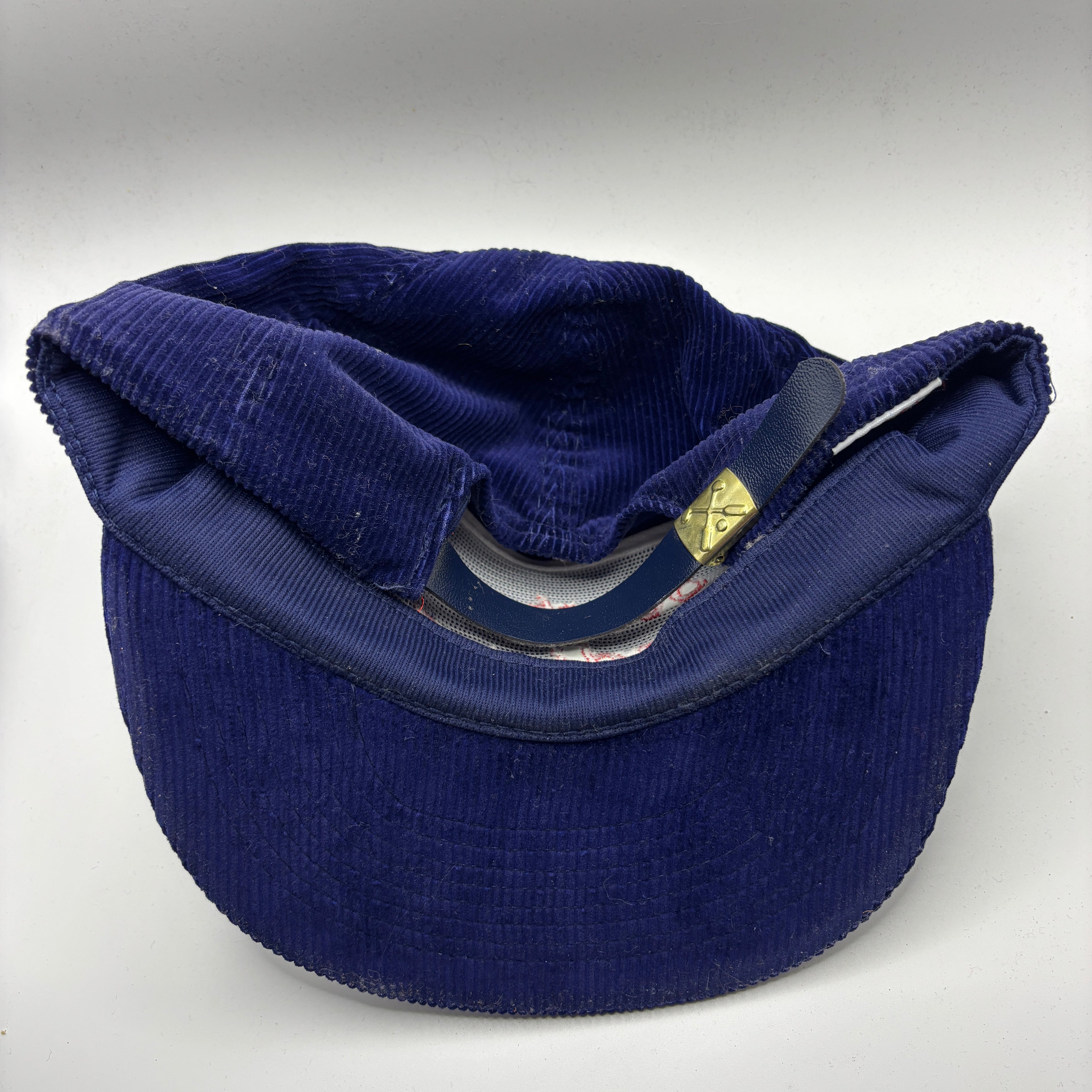 Vintage USI Southern Indiana Corduroy Leather Strap Back Hat