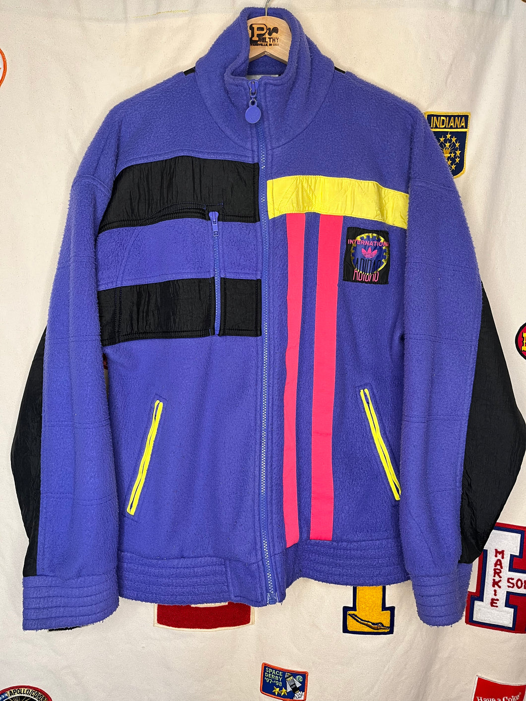 Vintage Adidas International Trefoil Purple Fleece Zip-Up Jacket: Medium