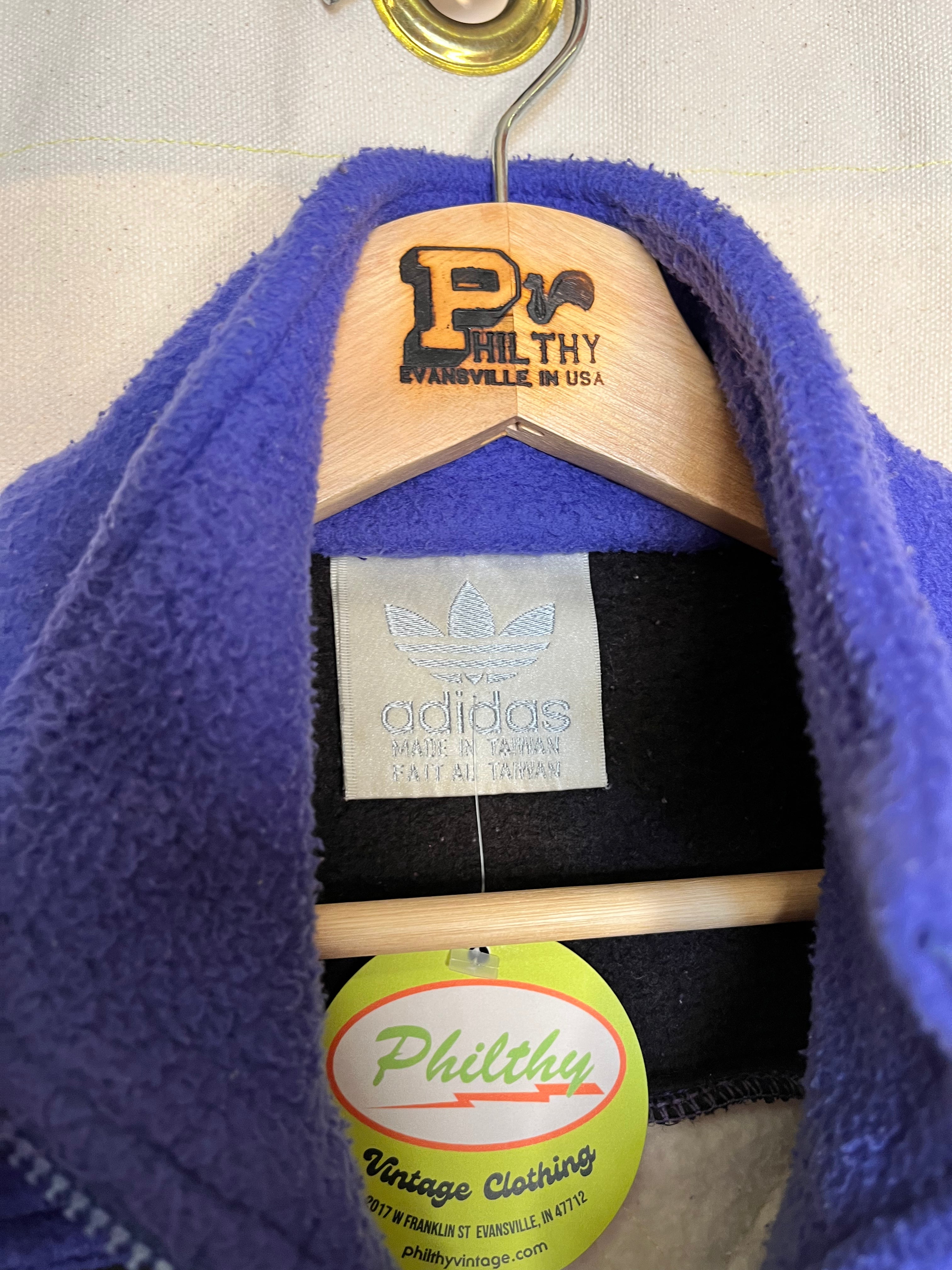 Vintage Adidas International Trefoil Purple Fleece Zip-Up Jacket: Medium