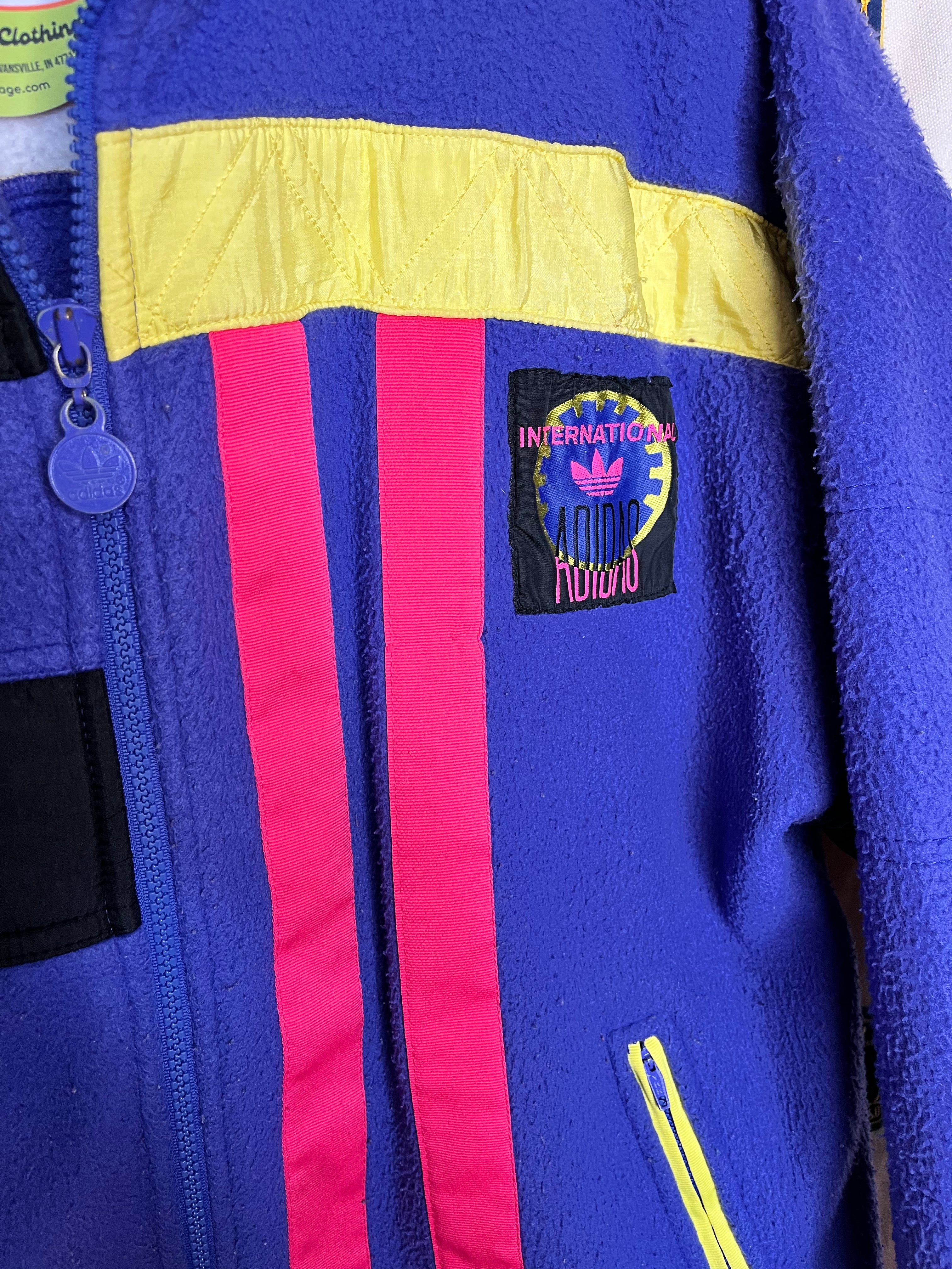 Vintage Adidas International Trefoil Purple Fleece Zip-Up Jacket: Medium