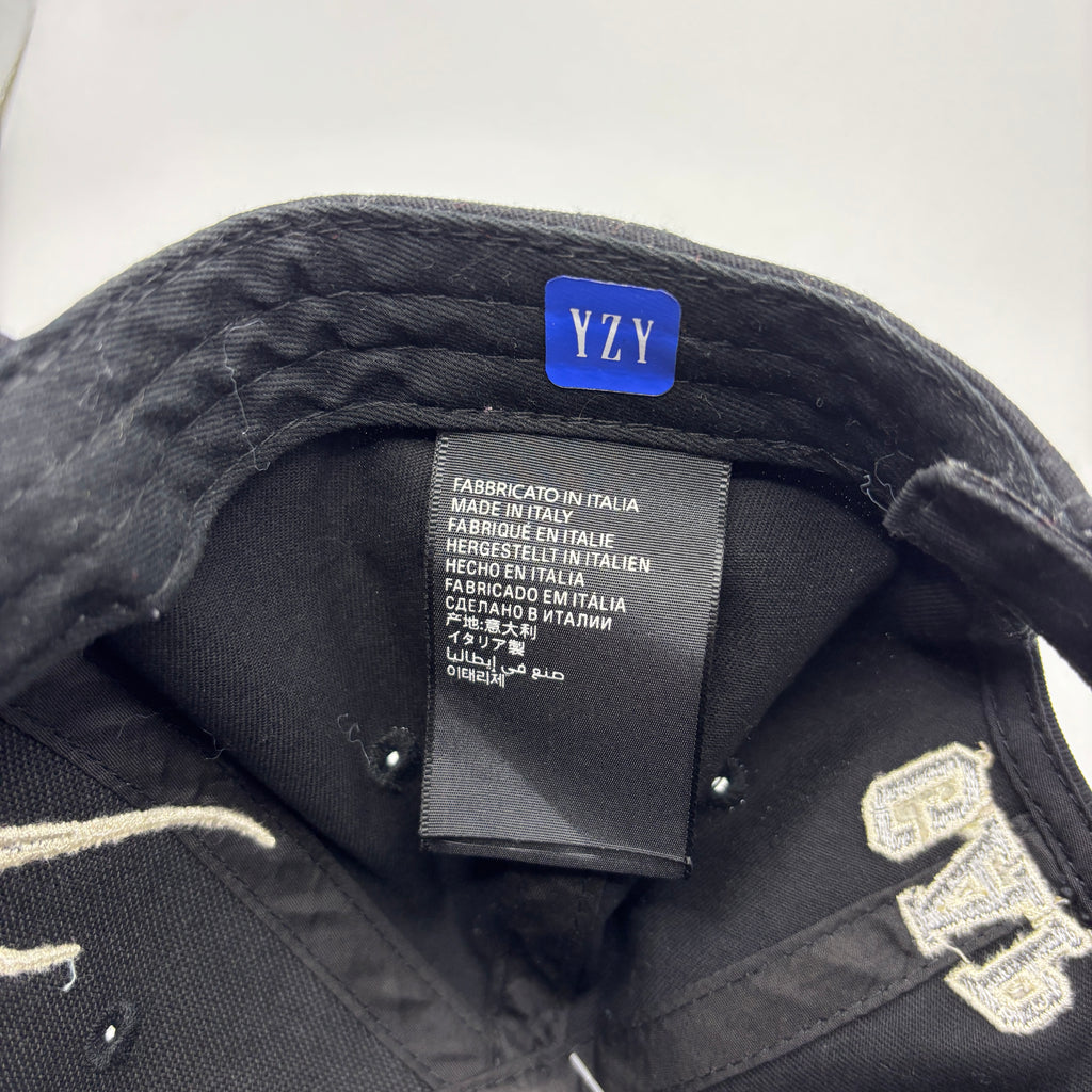Yeezy Gap Black Hook and Loop Flame Embroidered Hat
