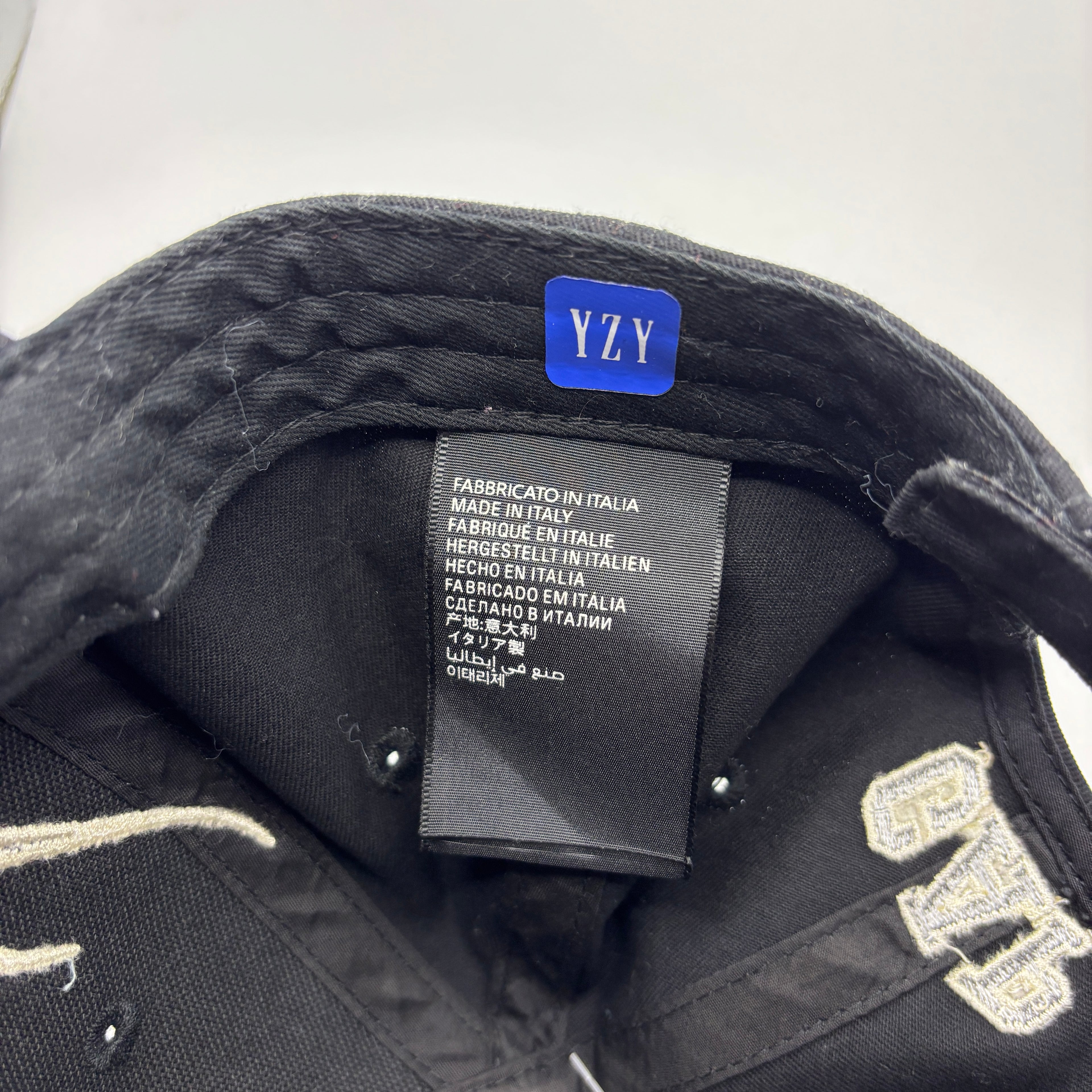 Yeezy Gap Black Hook and Loop Flame Embroidered Hat