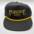 Vintage Purdue University Boilermakers Dad Black Gold Rope Strapback Hat