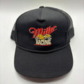 Vintage Miller Beer Racing Mesh Trucker Black Snapback Hat