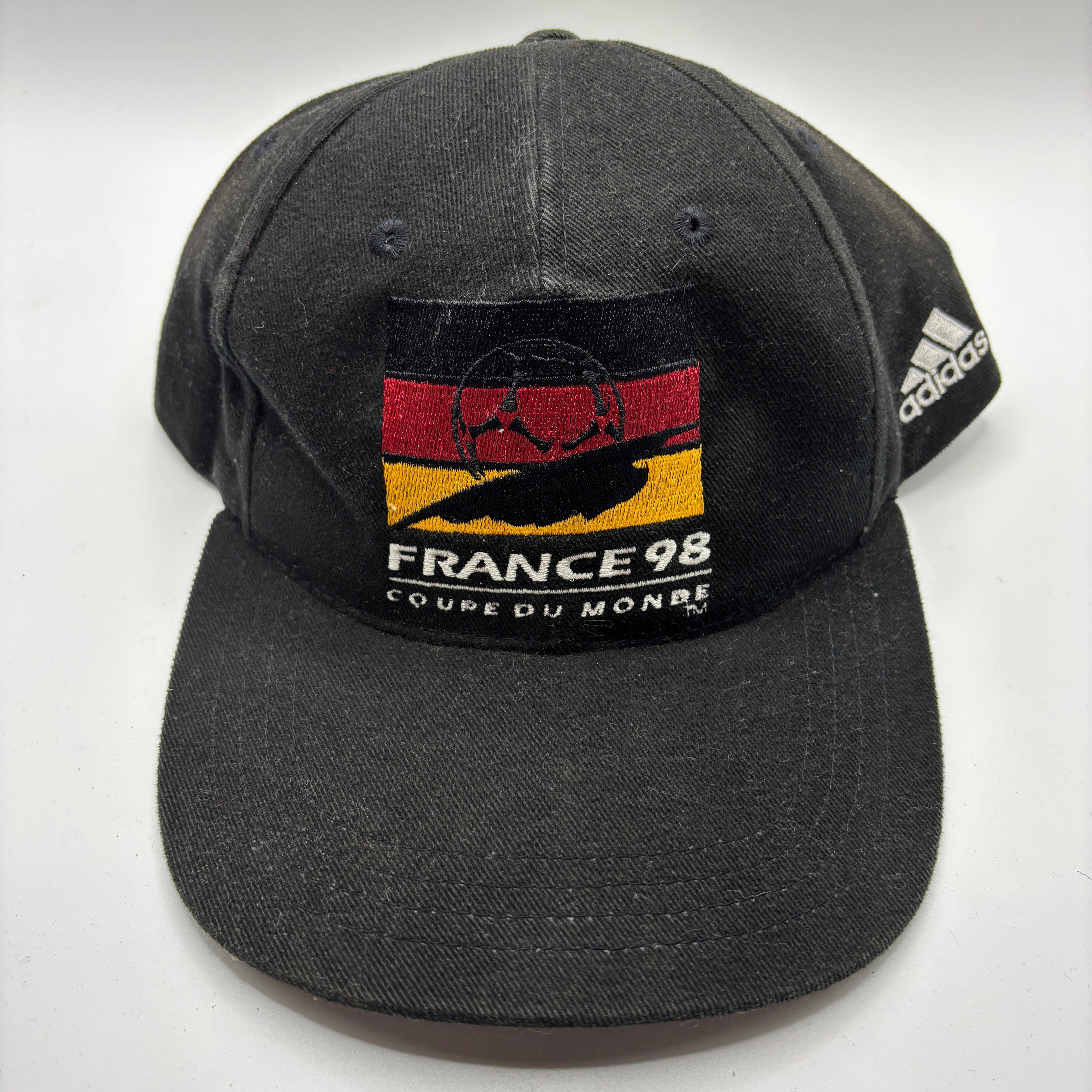 Vintage Adidas Germany Deutschland Black France 98 World Cup FIFA Soccer Snapback Hat