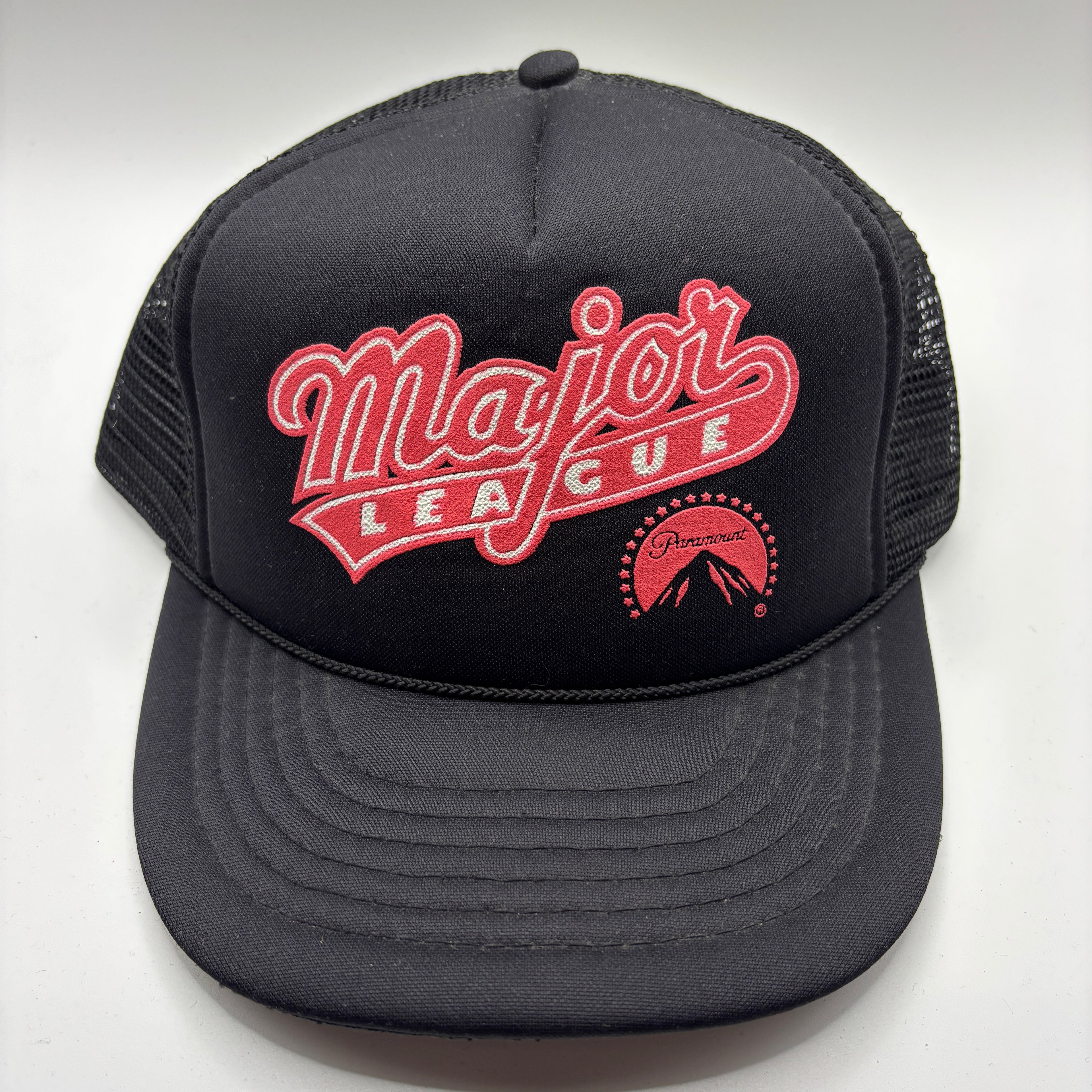 Vintage Major League Movie Promo Paramount Black Mesh Trucker Snapback Hat
