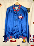 Vintage Texas Rangers MLB Blue Chalk Line Satin Jacket: XL