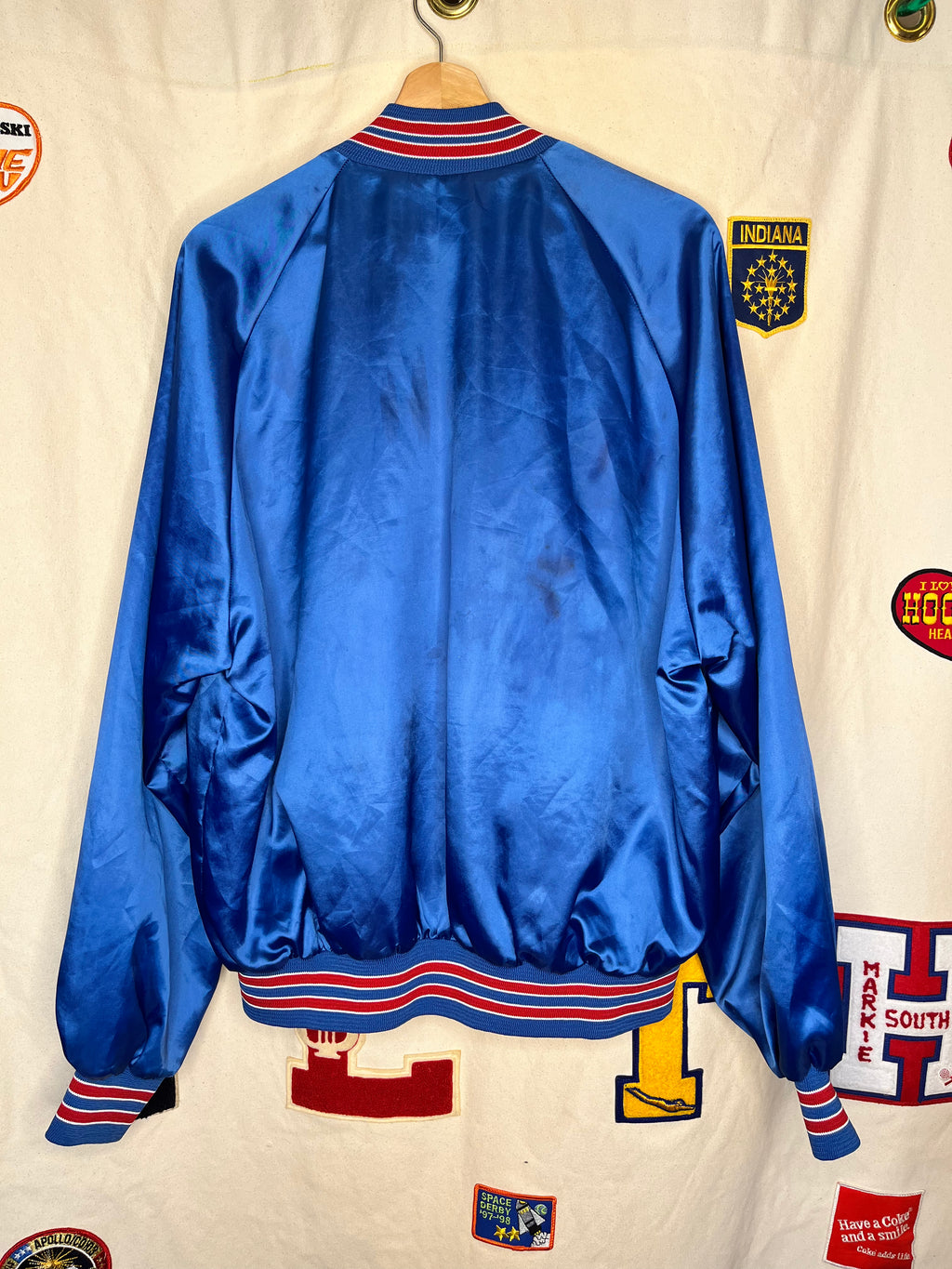 Vintage Texas Rangers MLB Blue Chalk Line Satin Jacket: XL