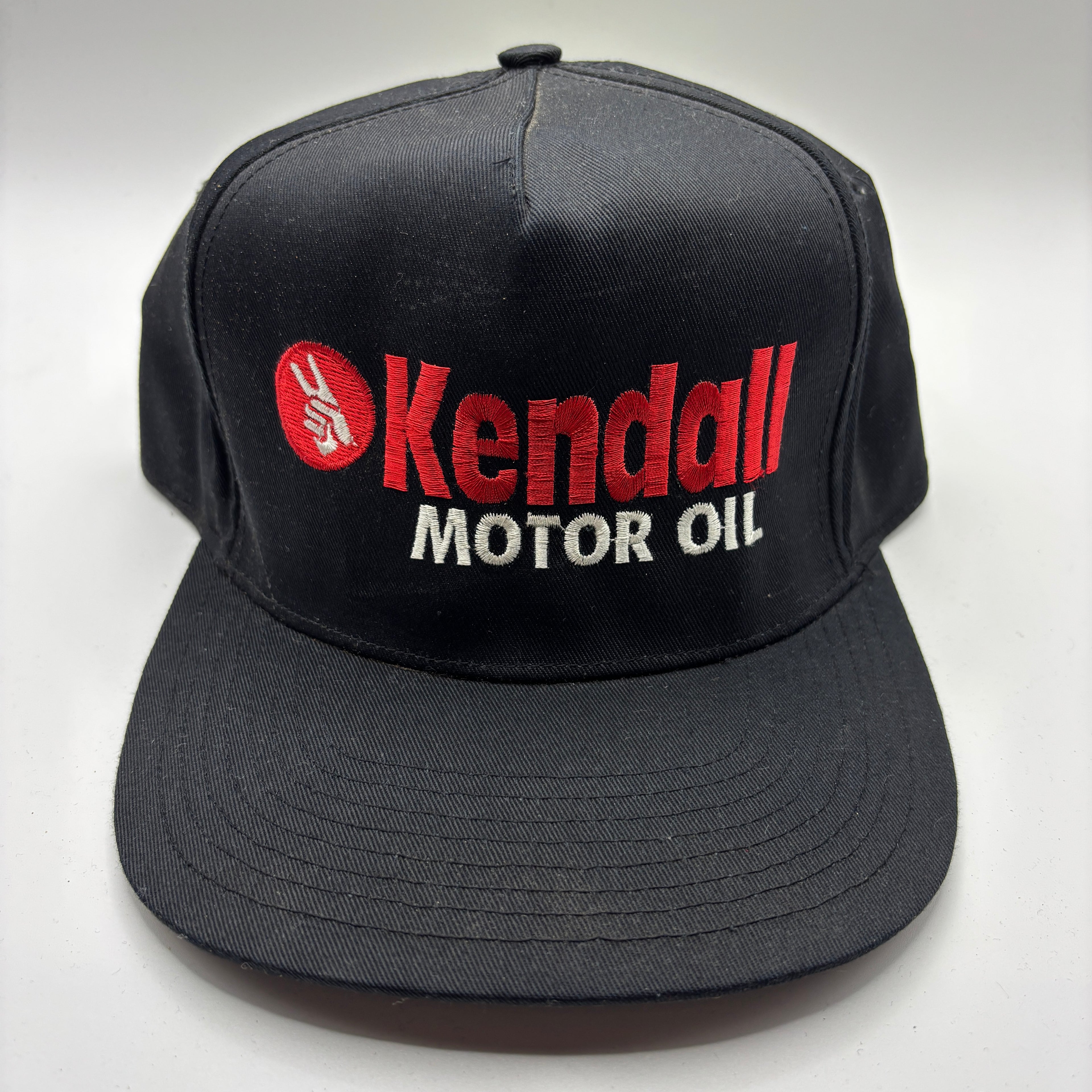 Vintage Kendall Motor Oil Black Embroidered Automotive Snapback Hat