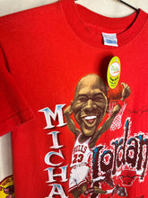 Load image into Gallery viewer, Vintage Michael Jordan CaricatureNBA Chicago Bulls 1990 Salem Red T-Shirt: Small
