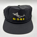 Vintage Lockheed C-141 Starlifter Military Airplane Black Rope Snapback Hat