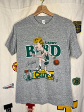 Load image into Gallery viewer, Vintage Larry Bird Boston Celtics NBA Salem Caricature Grey T-Shirt: Small/Medium
