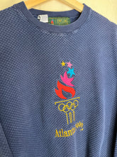 Load image into Gallery viewer, Vintage Atlanta 1996 Olympics Embroidered Navy Crewneck Sweatshirt: Medium
