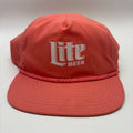 Vintage Miller Lite Beer Salmon Rope Snapback Hat