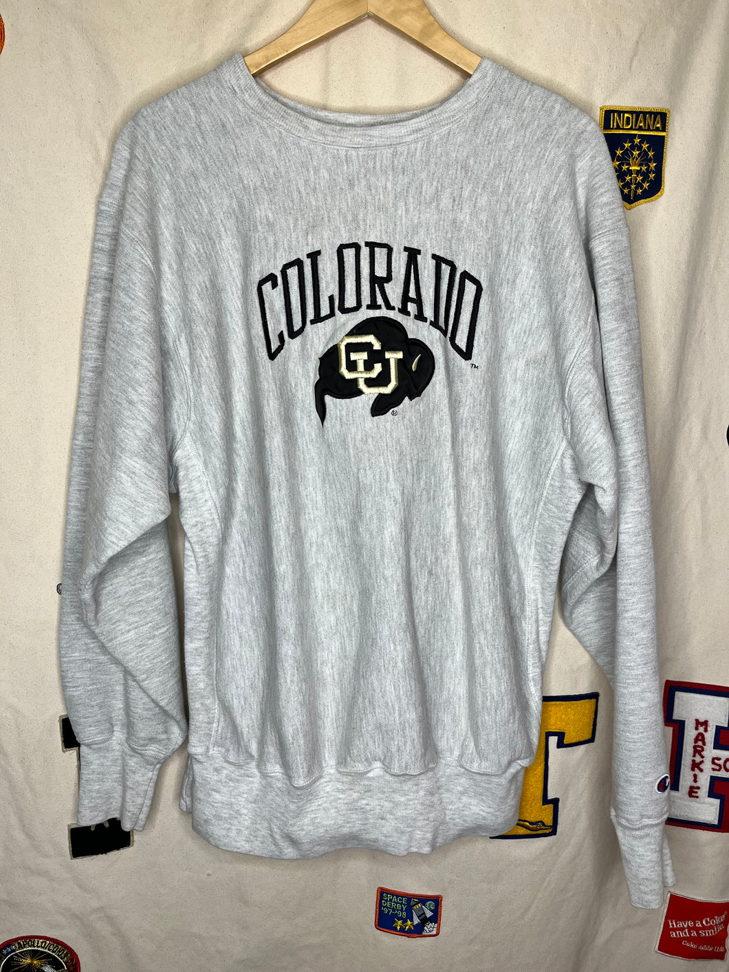 Vintage Colorado University CU Buffs Champion Reverse Weave Grey Sweatshirt: XXL