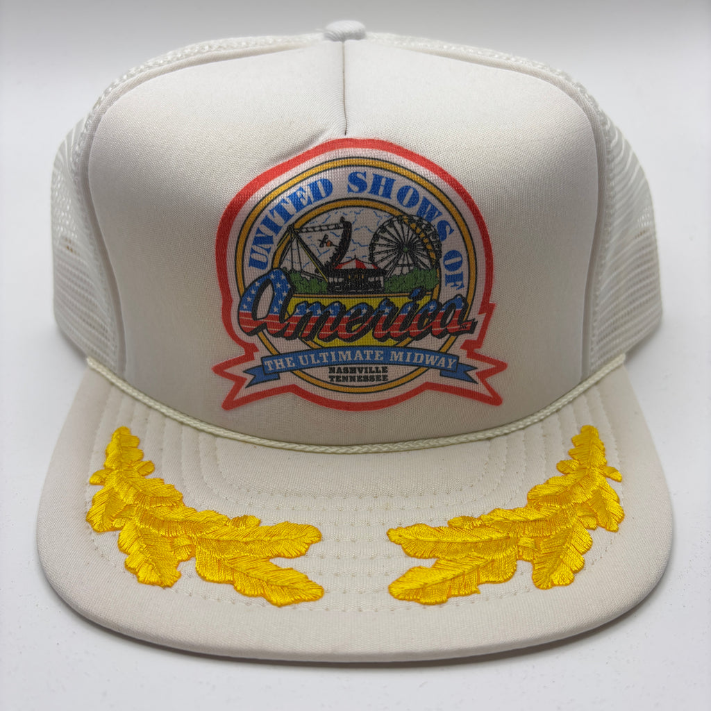 Vintage United Shows of America Midway Carnival Scrambled EggsMesh Trucker Snapback Hat