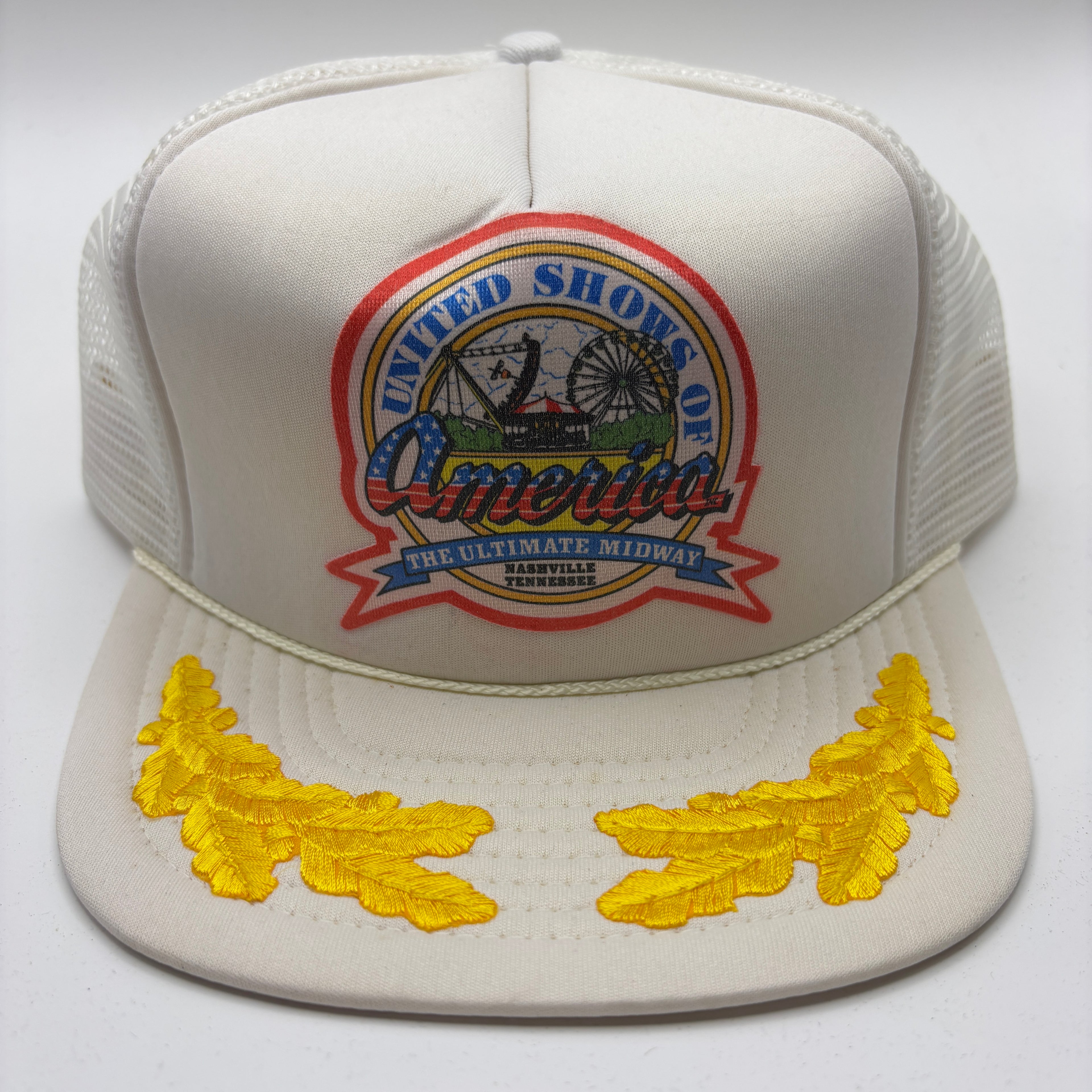 Vintage United Shows of America Midway Carnival Scrambled EggsMesh Trucker Snapback Hat