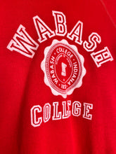 Load image into Gallery viewer, Vintage 1970&#39;s Wabash College Crest Flocked Red Raglan Sweatshirt: Large
