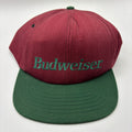 Vintage Budweiser Beer Burgundy Green Snapback Hat