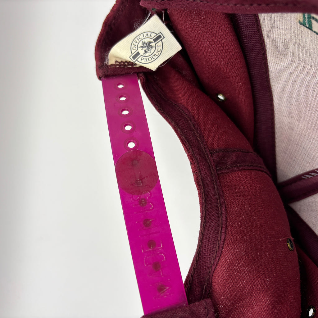 Vintage Budweiser Beer Burgundy Green Snapback Hat