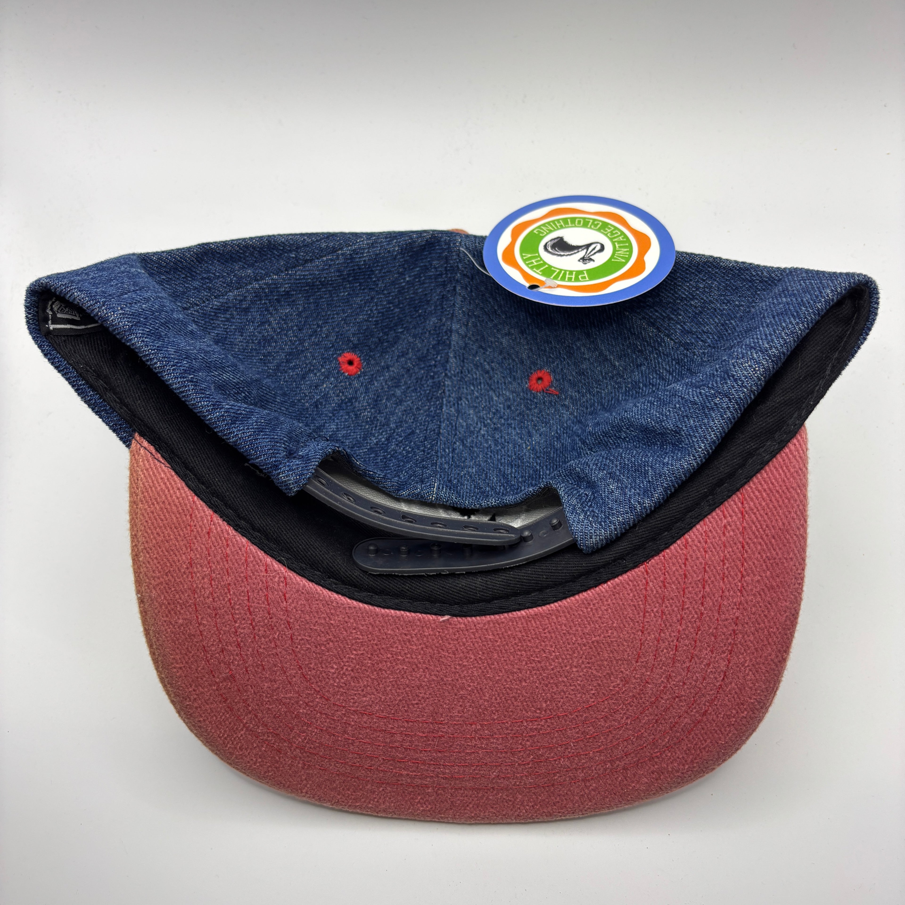 Vintage New York Yankees NY Denim Red Snapback Hat