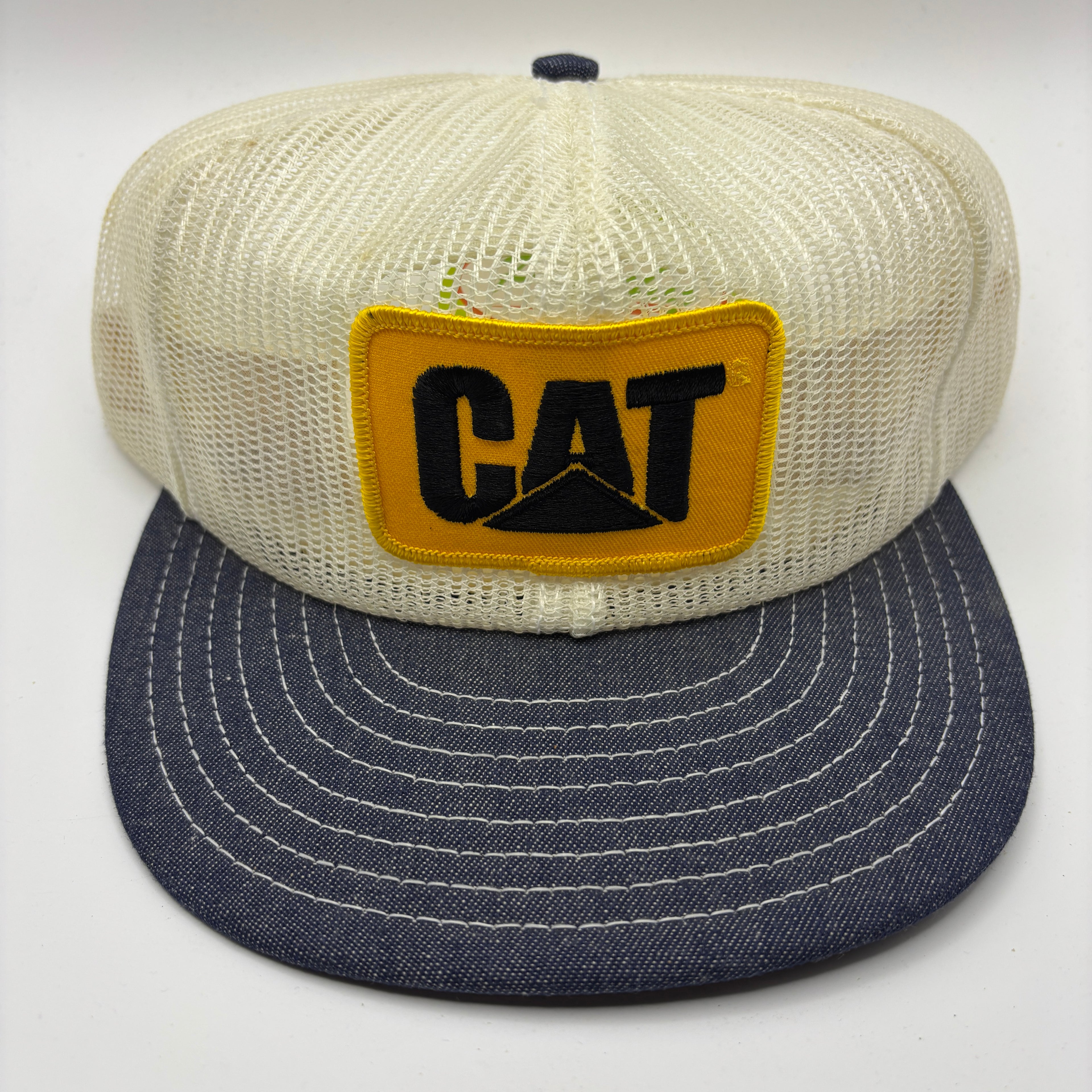 Vintage Cat Power Diesel All Mesh Denim Patch Snapback Hat