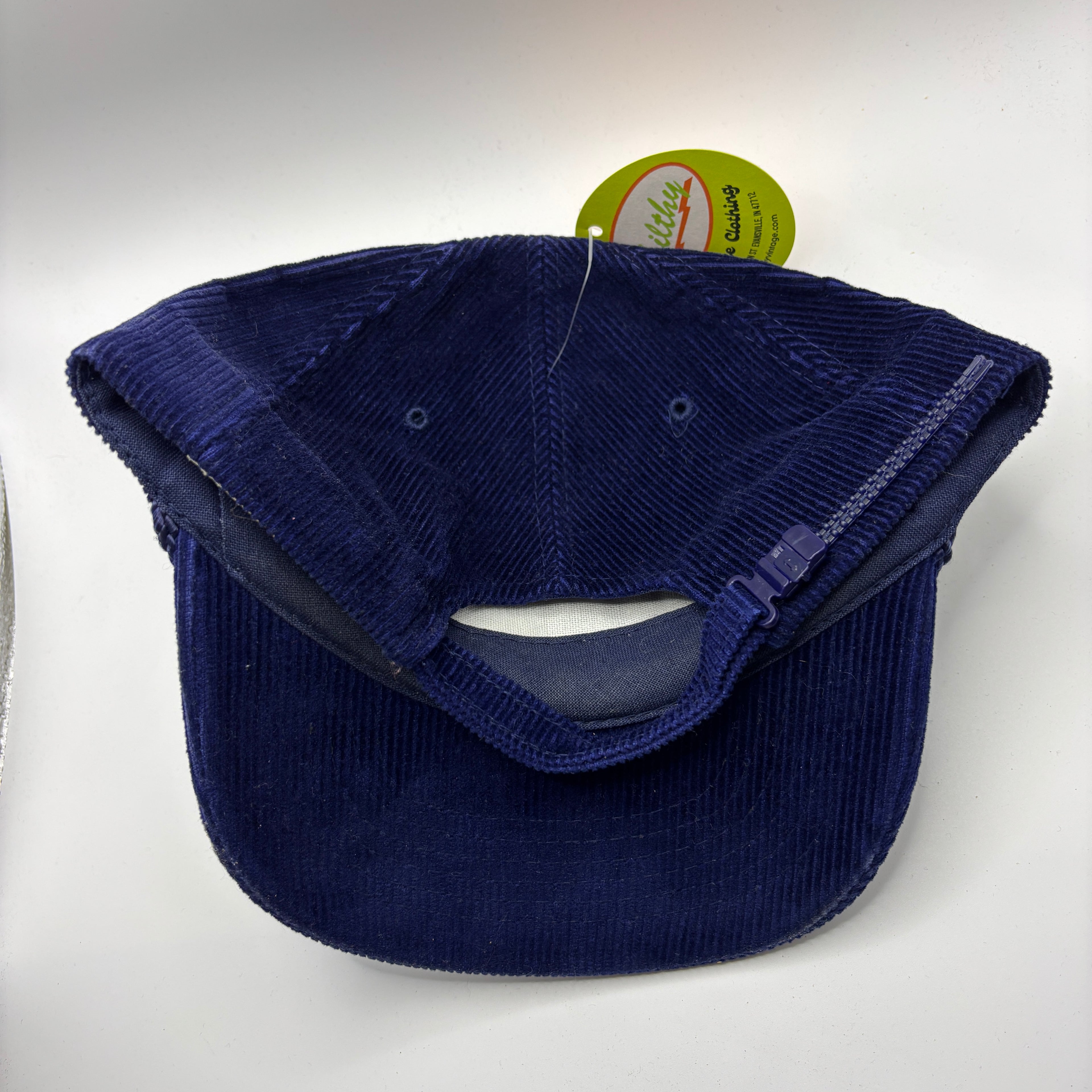 Vintage Anaheim Angels Halo A MLB Navy Corduroy Rope Zip Back Hat