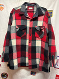Vtg LL Bean Woolmark Thick Red Black Flannel: XXL