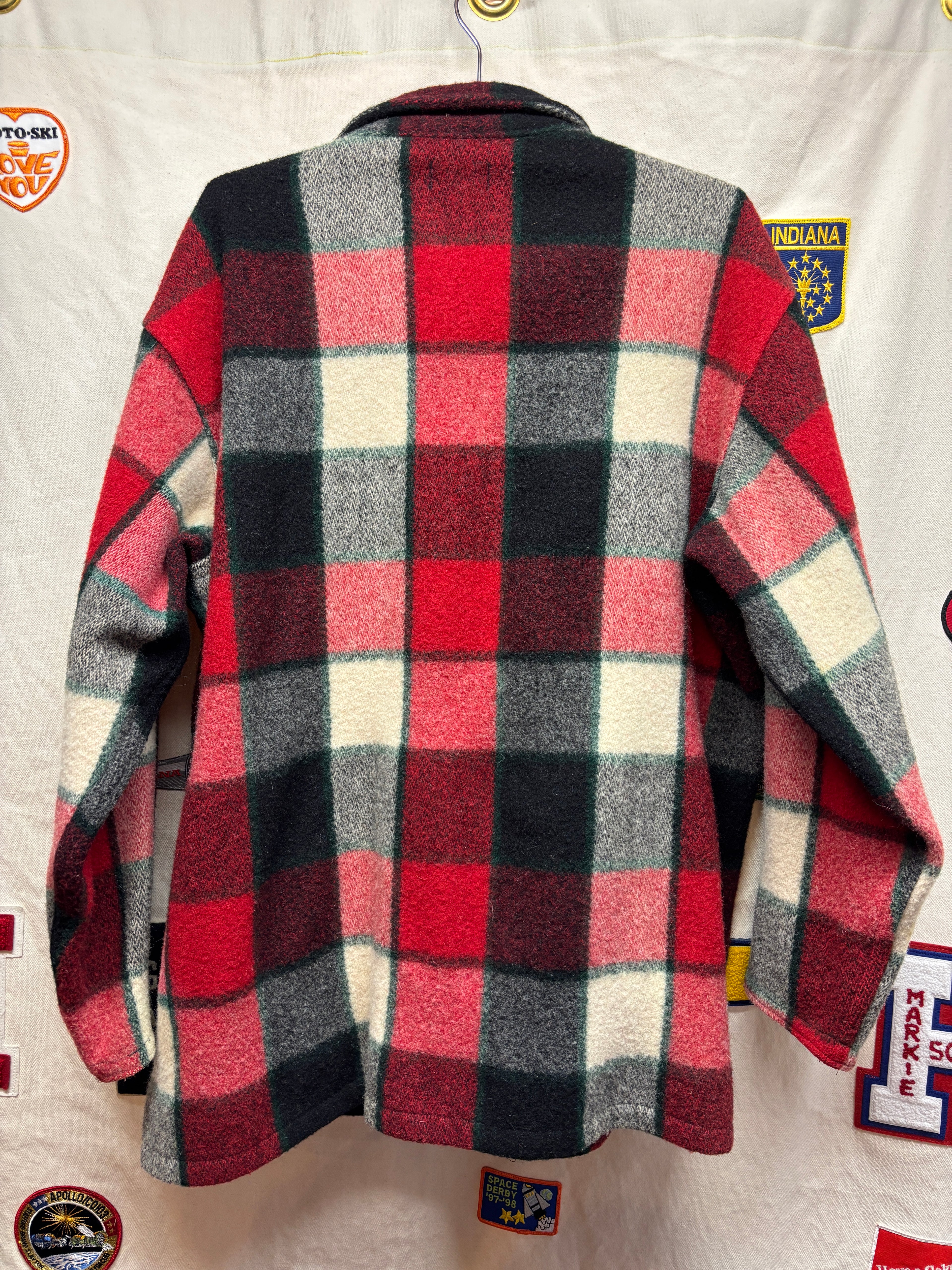Vtg LL Bean Woolmark Thick Red Black Flannel: XXL