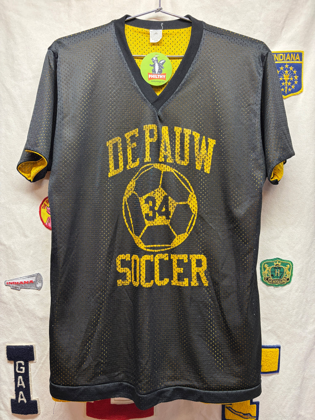 Vtg DePauw University 80's Soccer Mesh Practice Jersey: Large