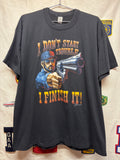 Vtg JRS Enterprises "I Don't Start Trouble..." Gun T-Shirt: XXL