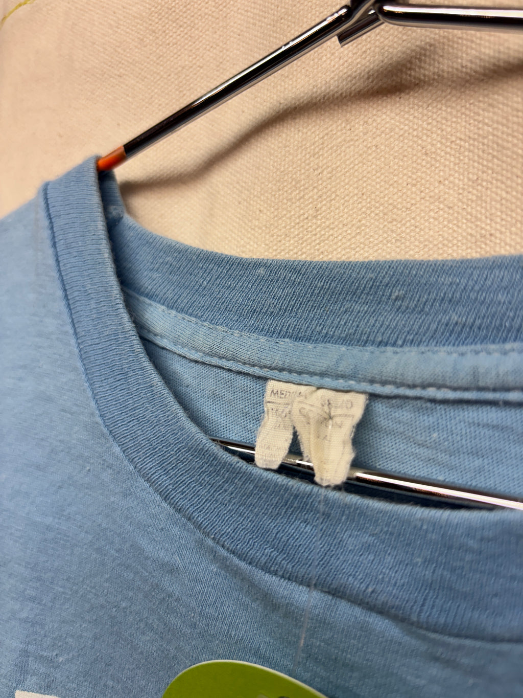 Vtg 70's Farrah Fawcett Poster Blue T-Shirt: M