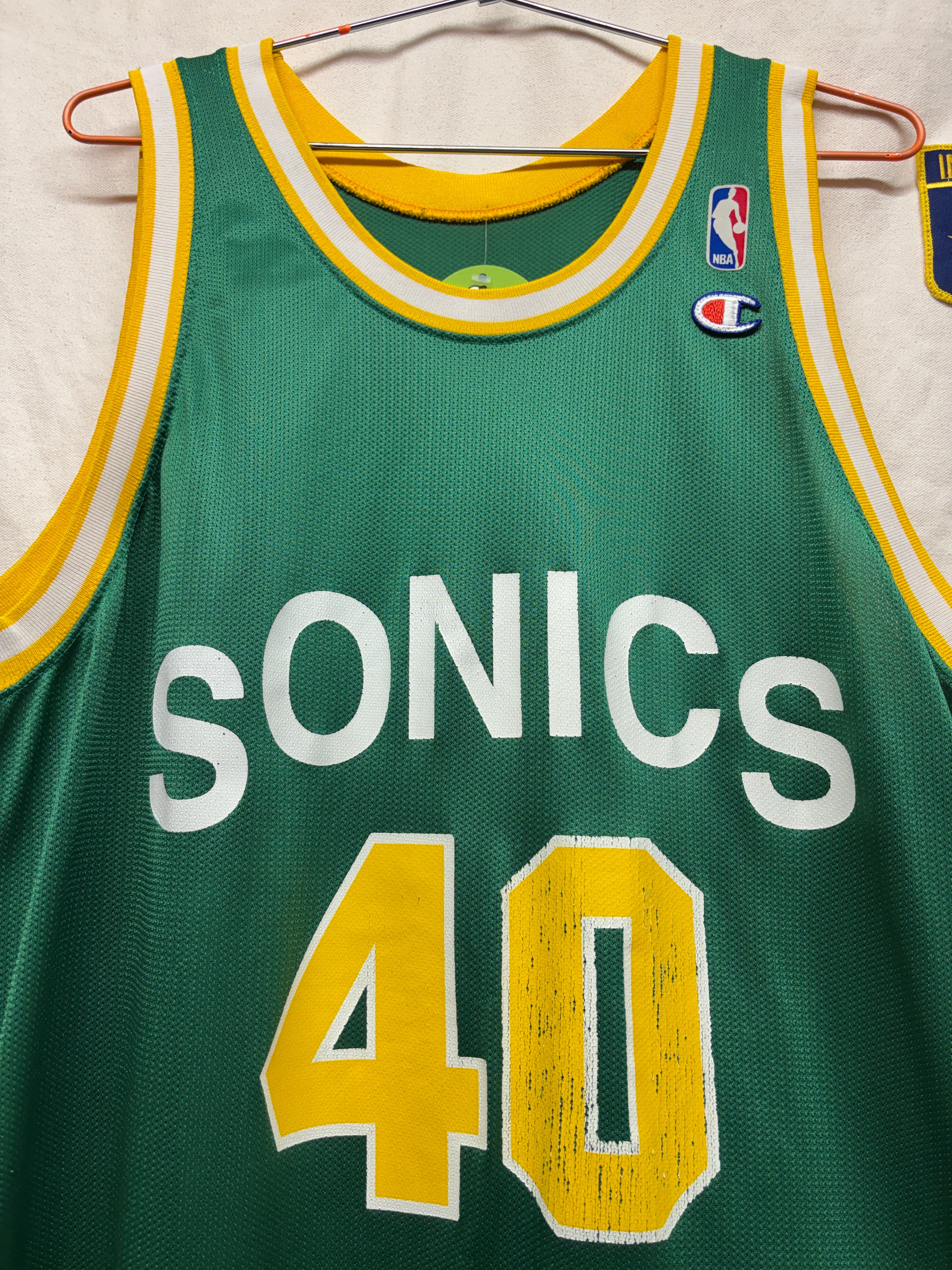 Vtg Shawn Kemp Seattle Sonics Champion Basketball Jersey: Size 48