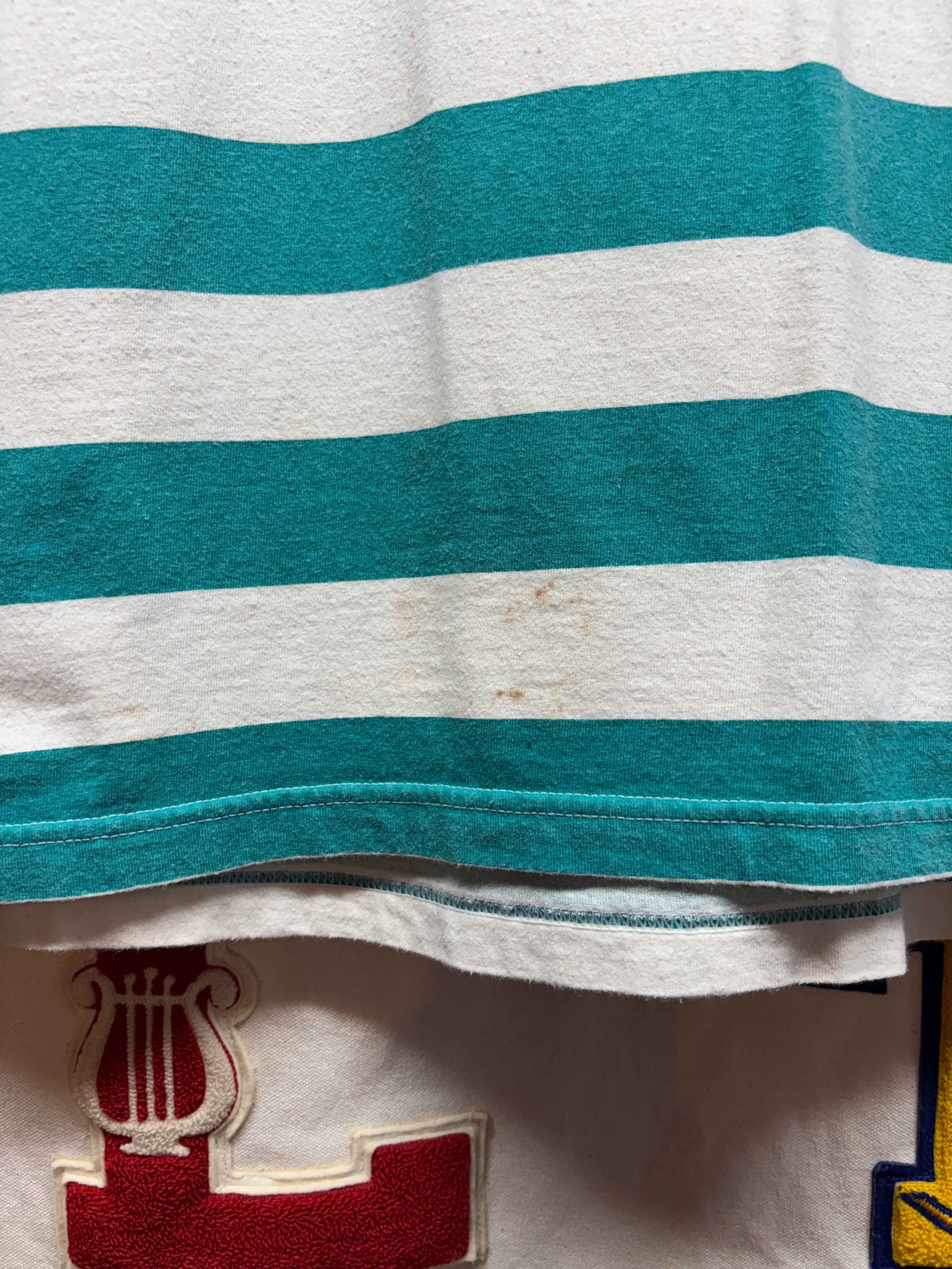 Vtg Tweety Bird Looney Tunes Big Face Striped T-Shirt: L