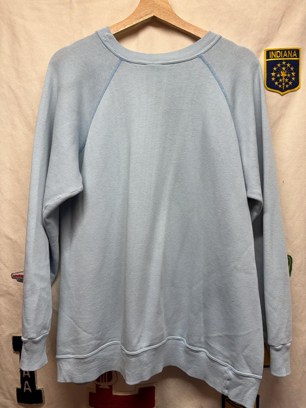 Vtg 80's Notre Dame Collegiate Crewneck Crest Blue: XL