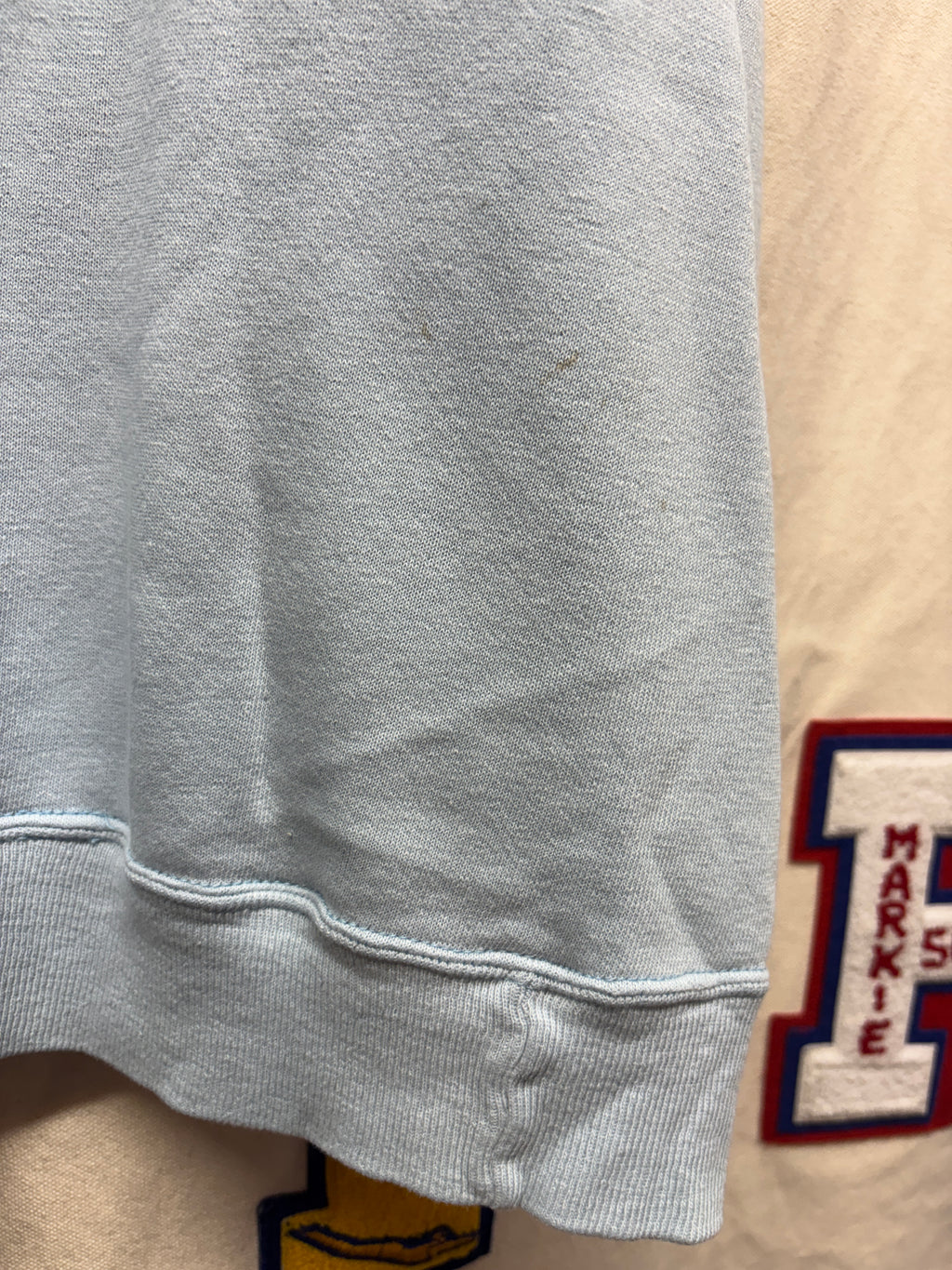 Vtg 80's Notre Dame Collegiate Crewneck Crest Blue: XL