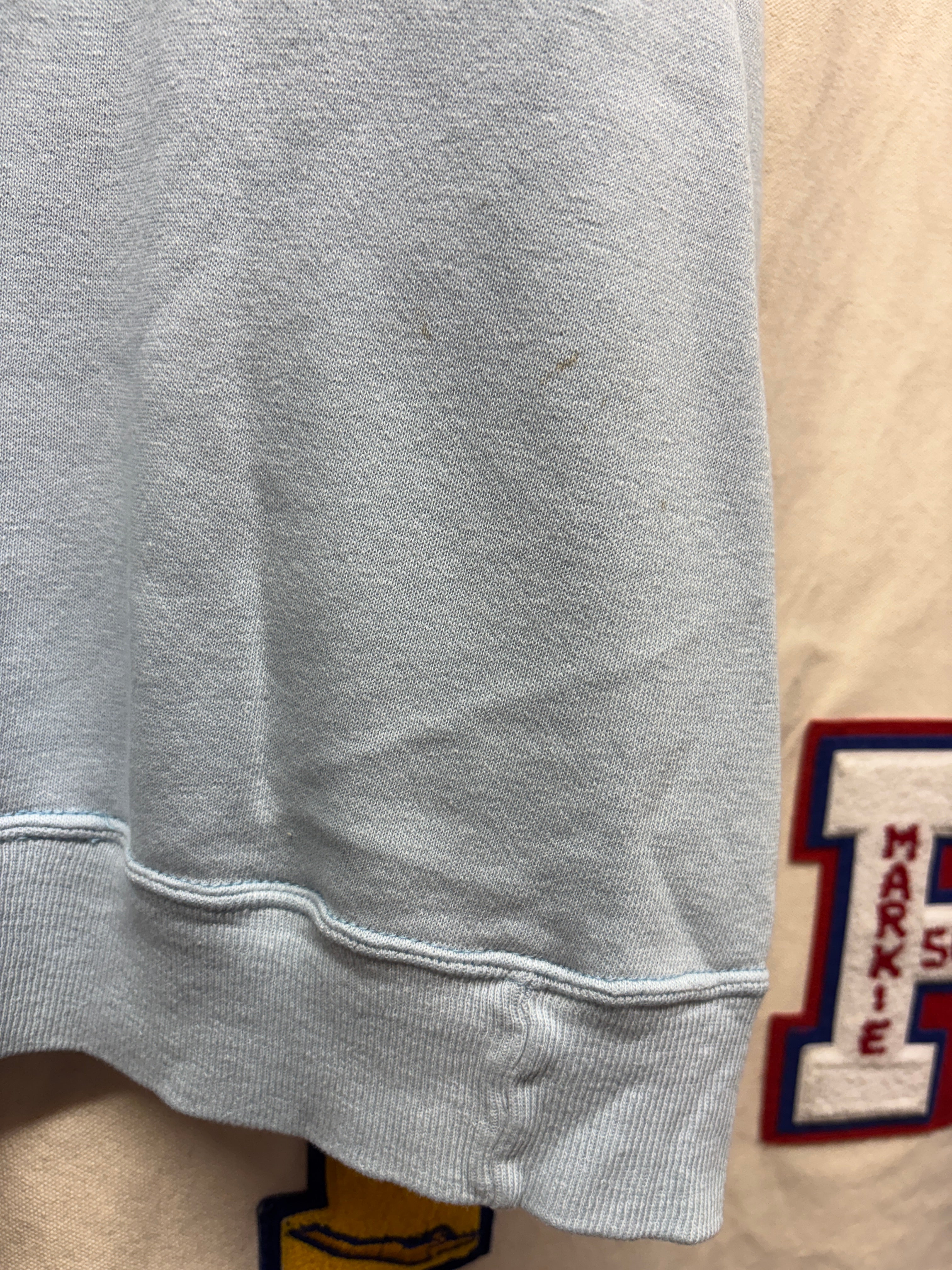 Vtg 80's Notre Dame Collegiate Crewneck Crest Blue: XL