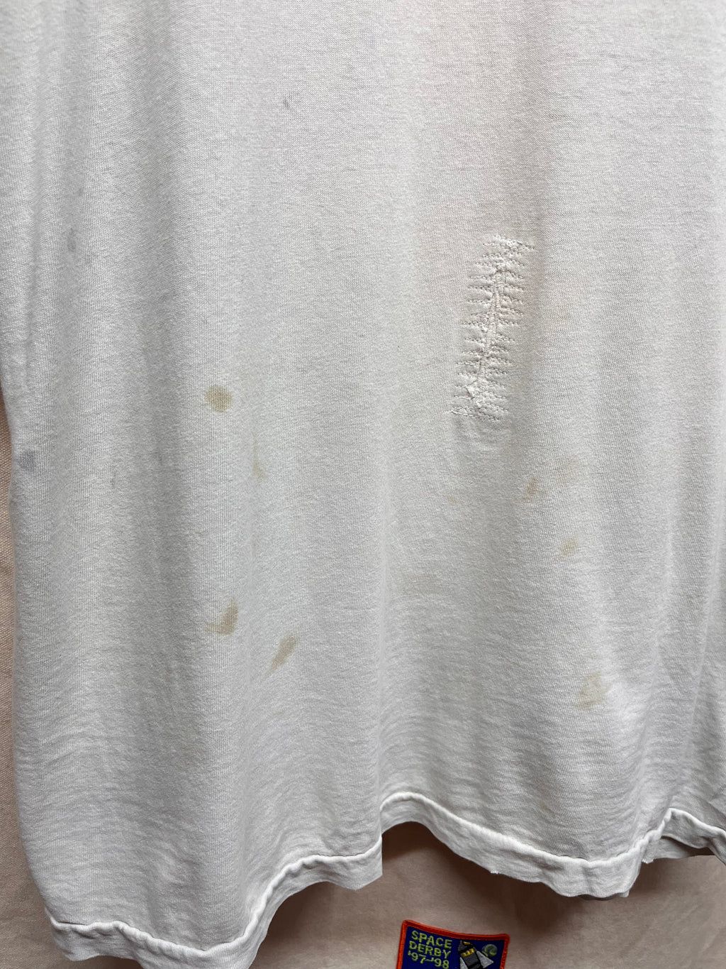 Vintage Butt Naked Gym Troll Lifting 90's Distressed White T-Shirt: XL