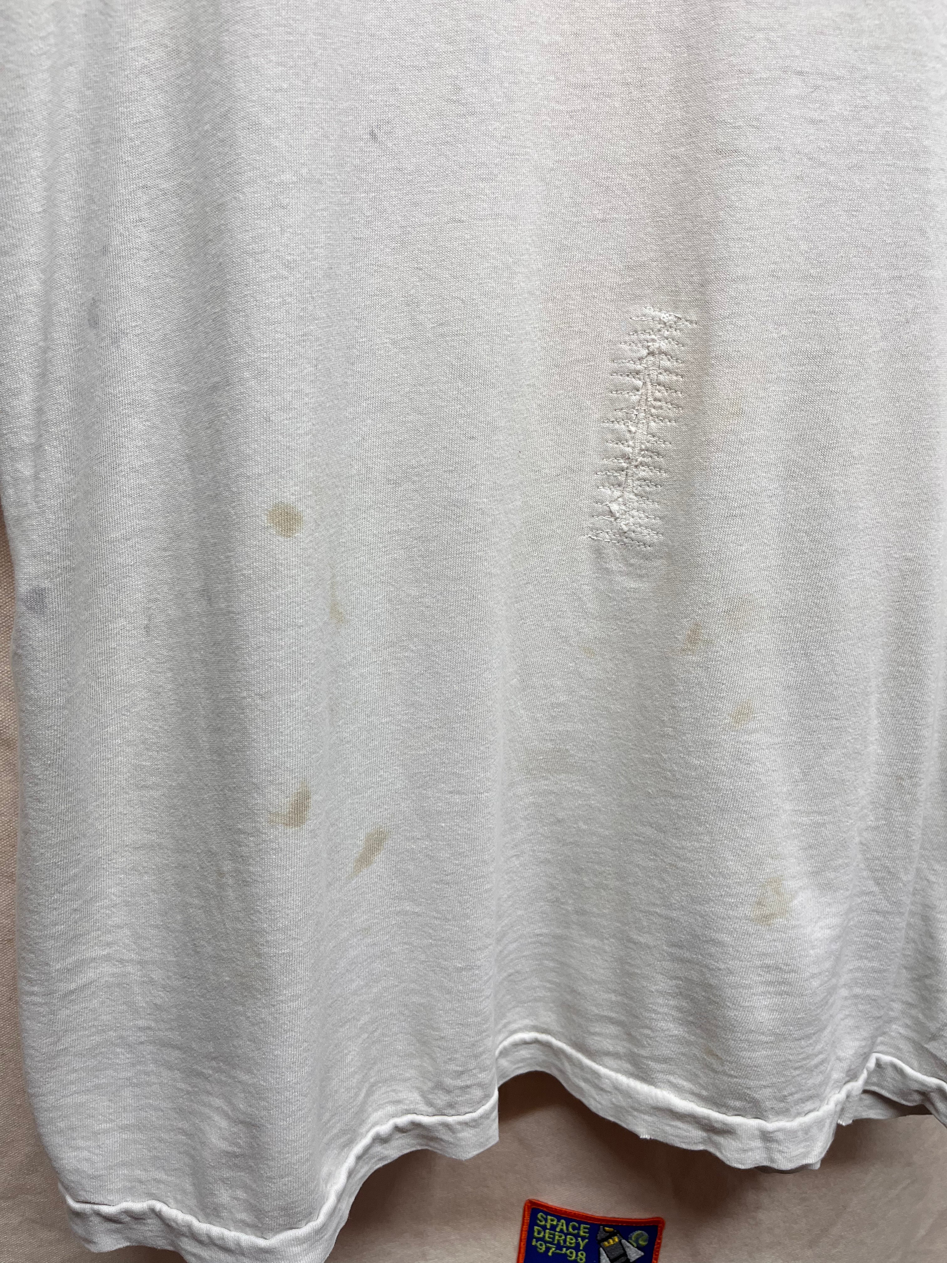 Vintage Butt Naked Gym Troll Lifting 90's Distressed White T-Shirt: XL