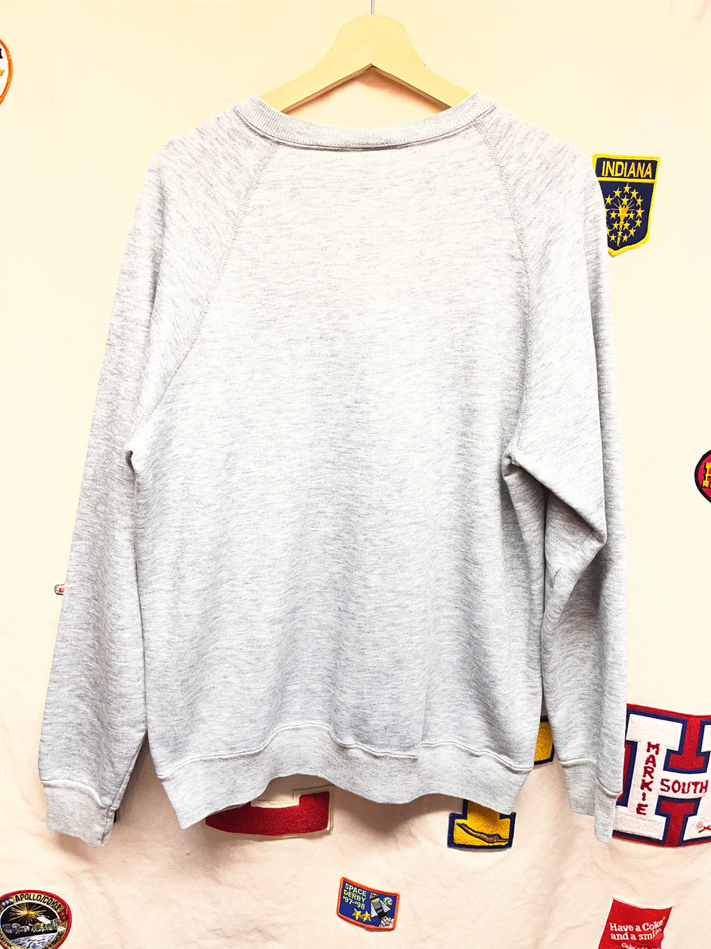 Vintage Bud Light Grey Raglan 80's Crewneck Sweatshirt: XL