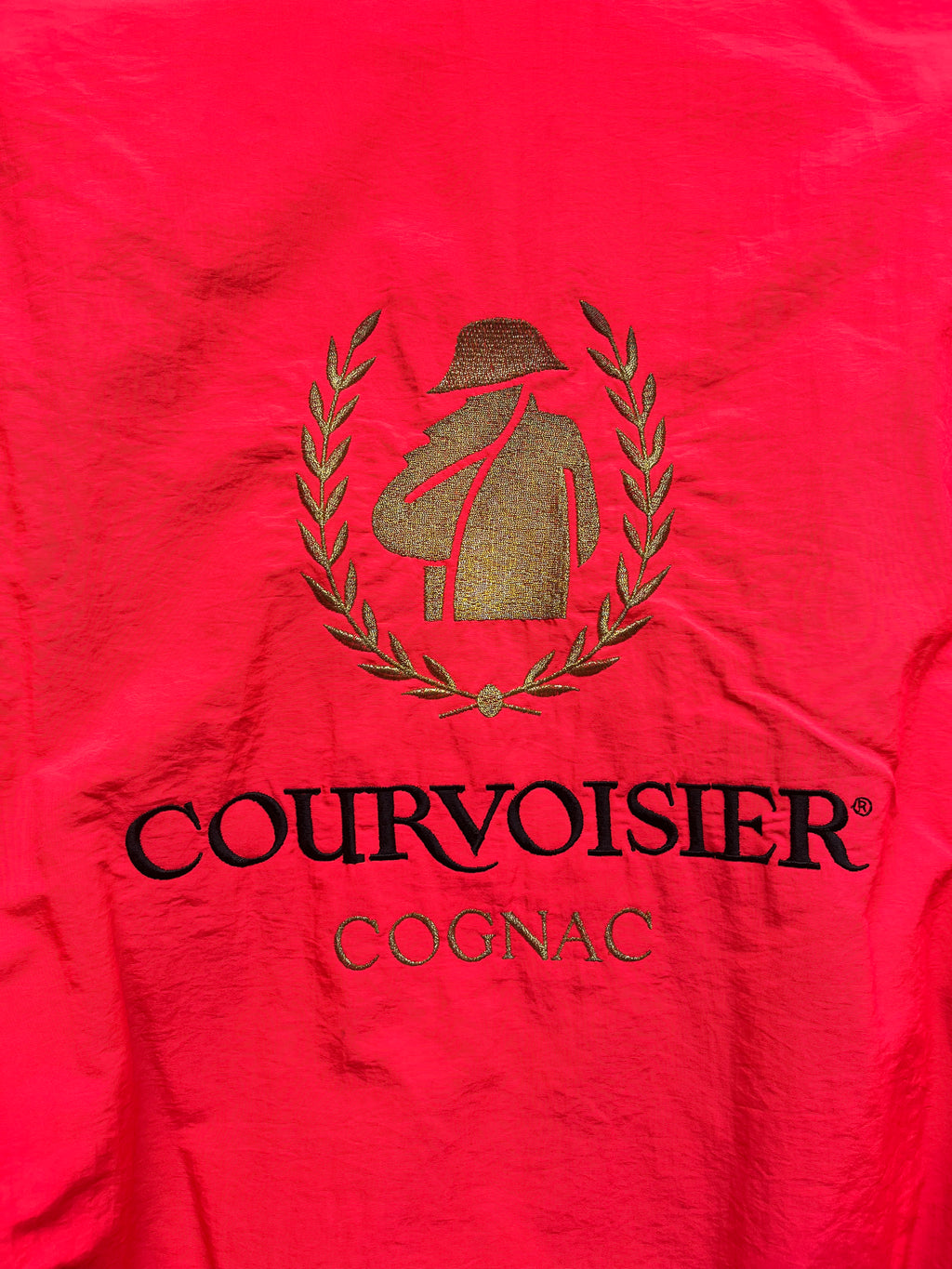 Vtg Courvoisier Cognac Neon Pink Nylon Bomber Alcohol Jacket: Large