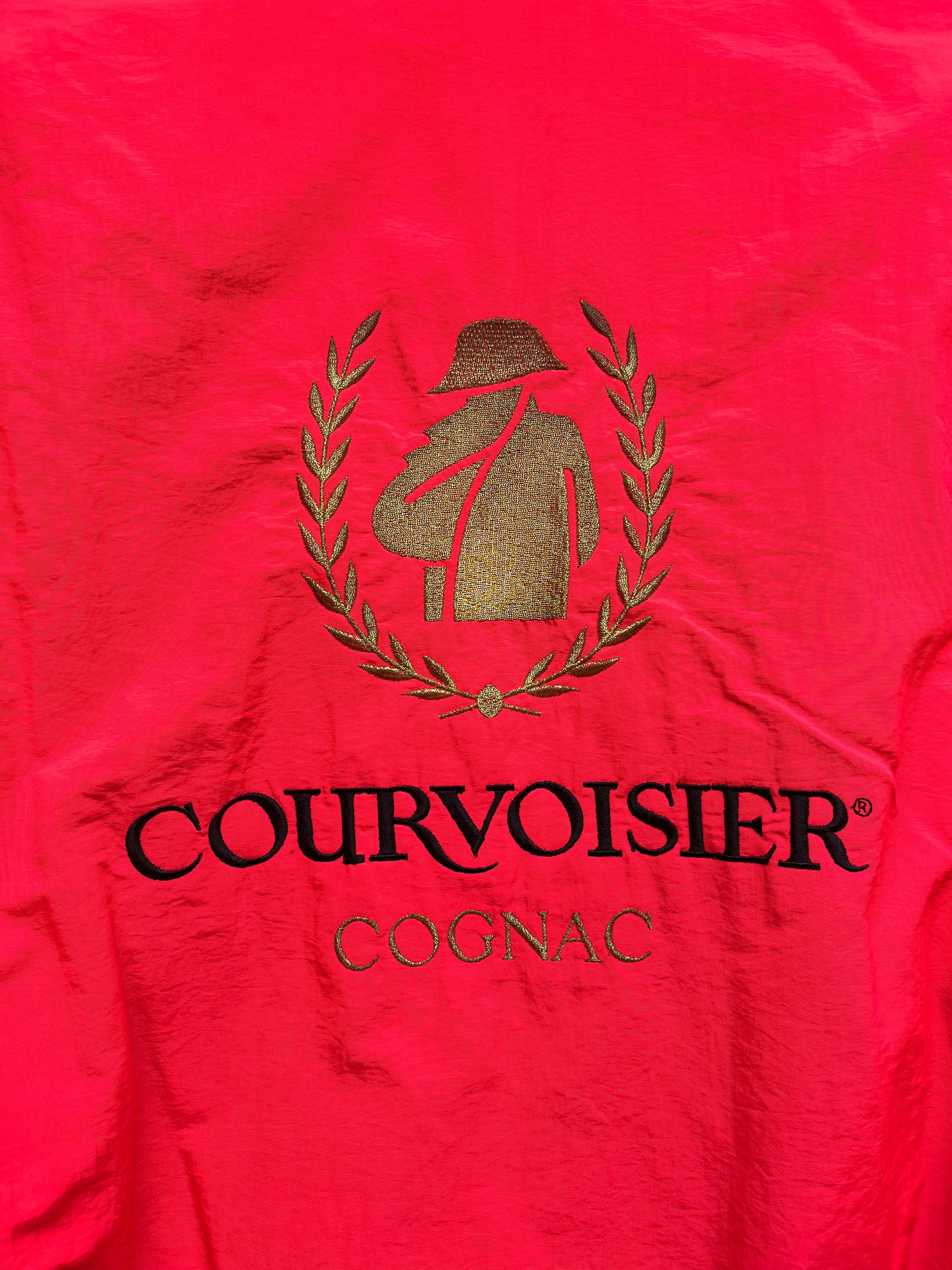 Vtg Courvoisier Cognac Neon Pink Nylon Bomber Alcohol Jacket: Large