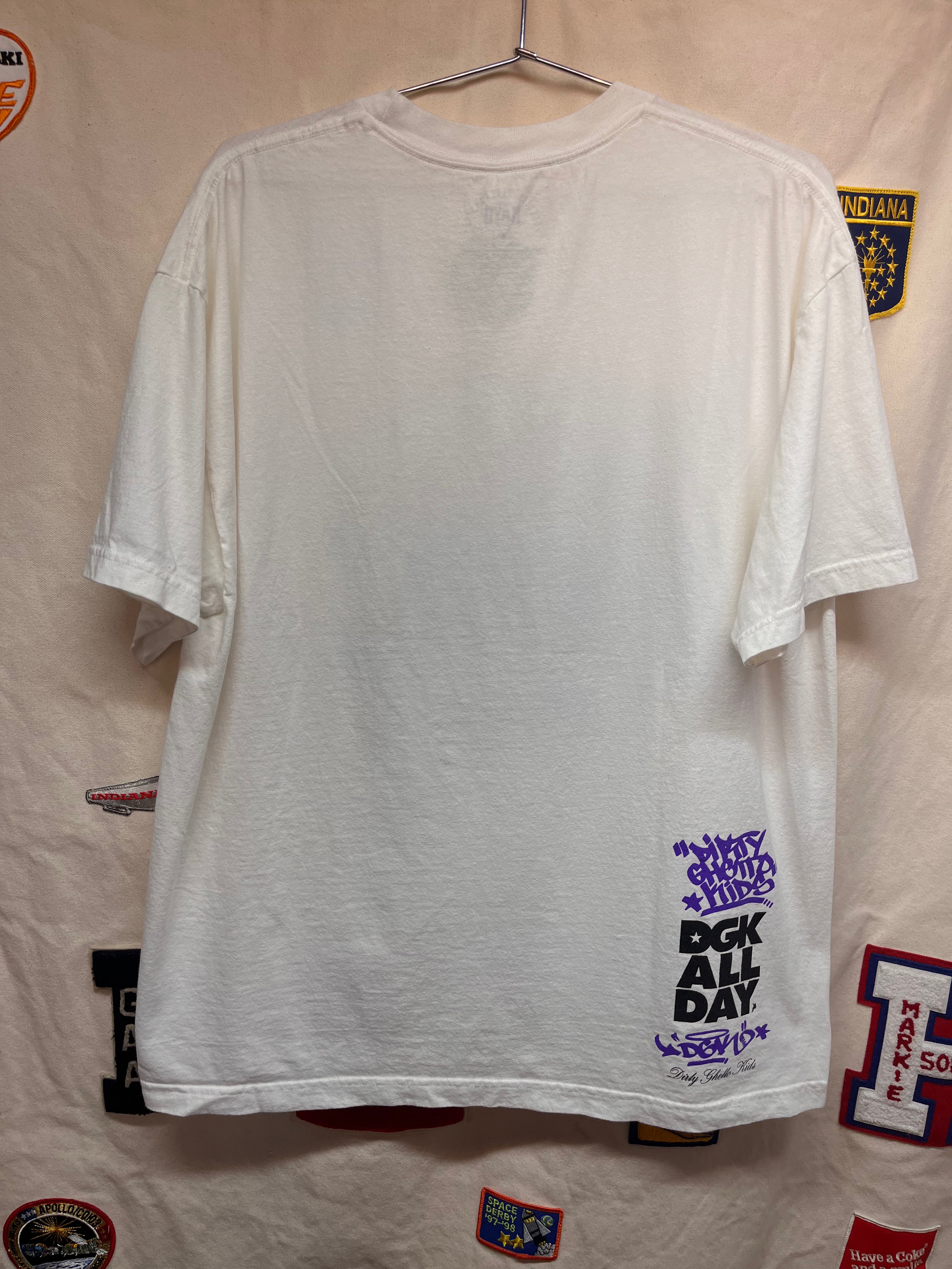 DGK is Bangin! Banned Girl All Day White T-Shirt: XL