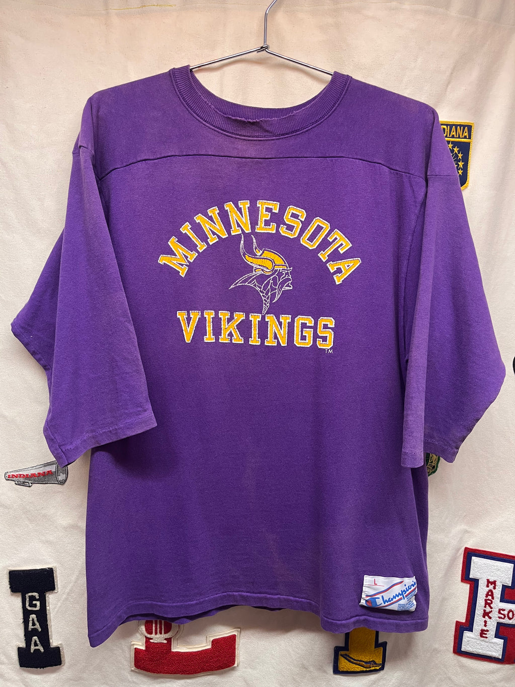 Vintage Minnesota Vikings Purple Champion Jersey 80's NFL T-Shirt: