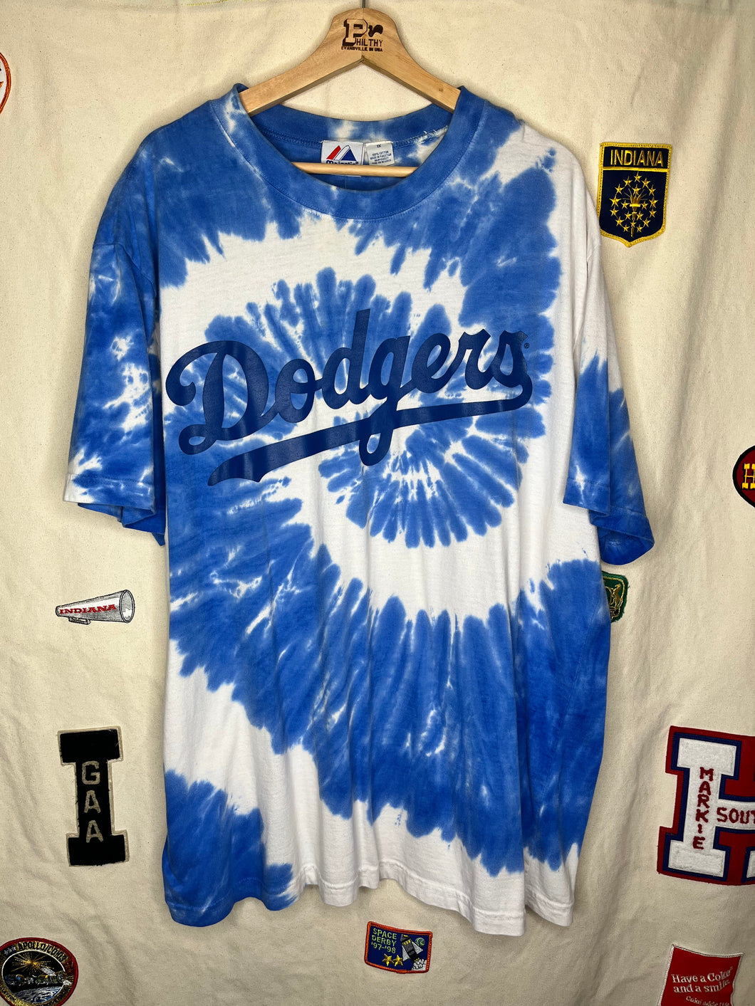 Vintage Los Angeles Dodgers Baseball Tie Dye T-Shirt: XL