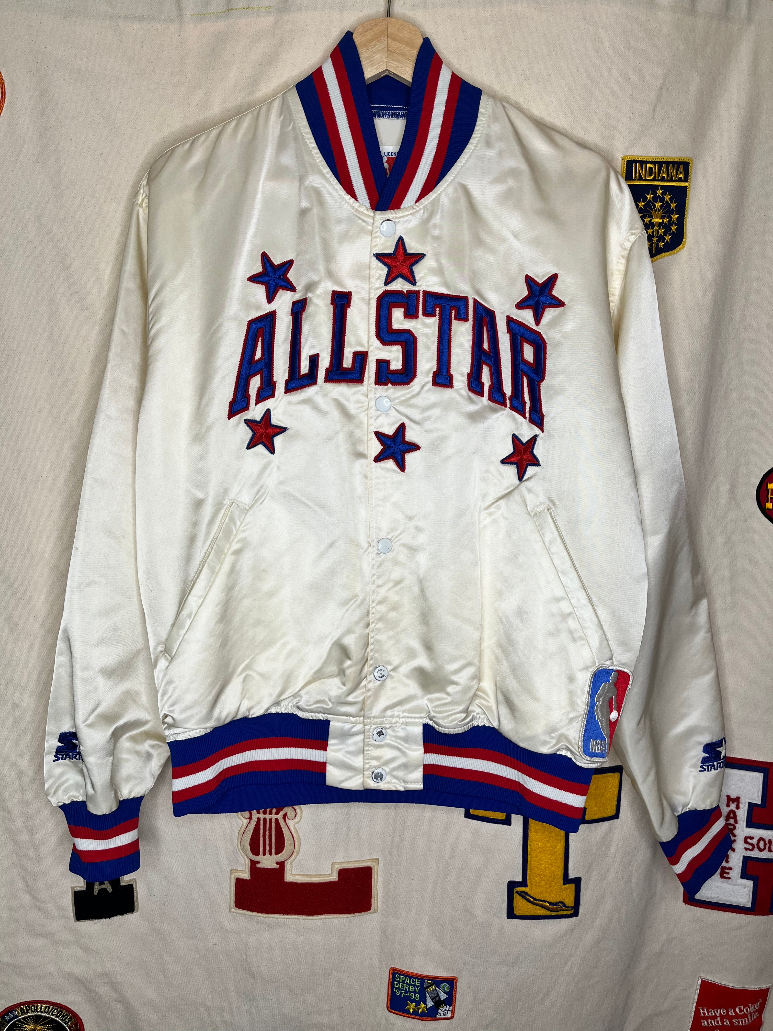 Vintage NBA All Star Game 1992 White Starter Satin Jacket: Large